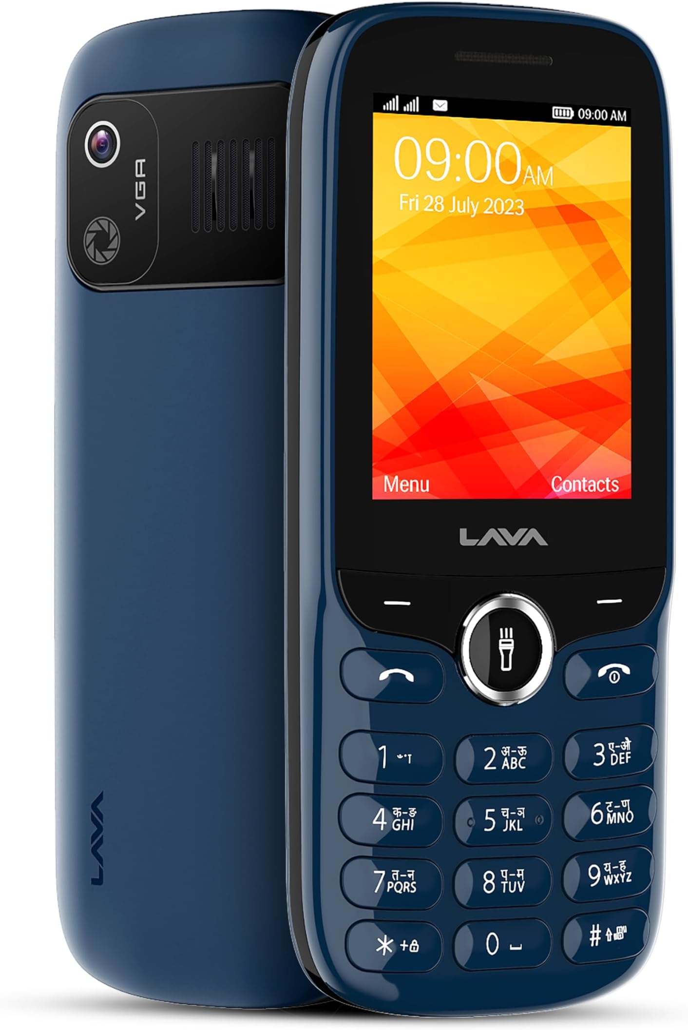 Lava A5_23 Dual Sim Keypad Mobile Phone (with Camera & Duo LED Torch) | 2.4" Large Display - Big Icons | Auto Call Recording | Loud Speaker & Number Talker| Long Battery Life (Blue)