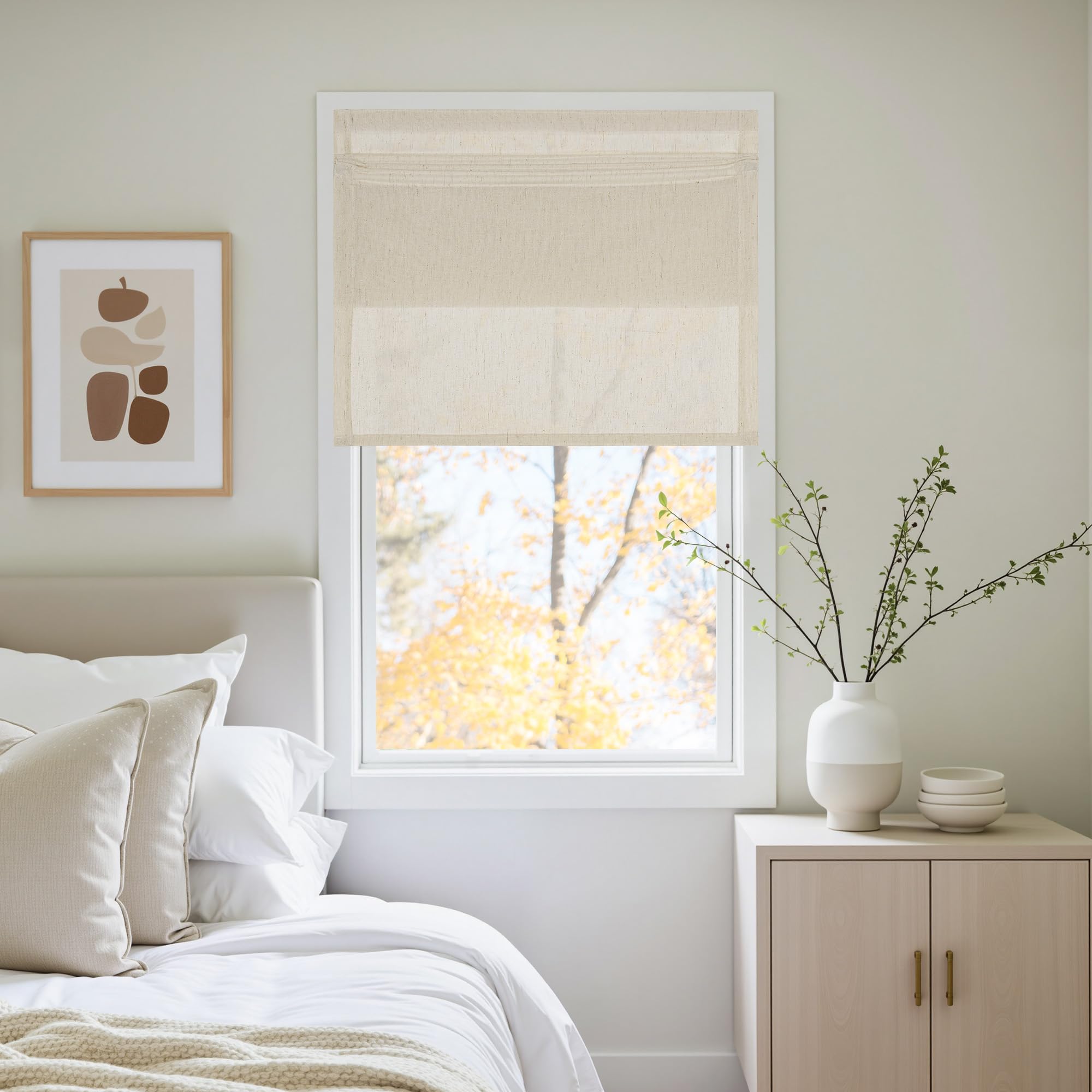 Amazon.com: NICETOWN Natural Linen French Door Curtain No Drill