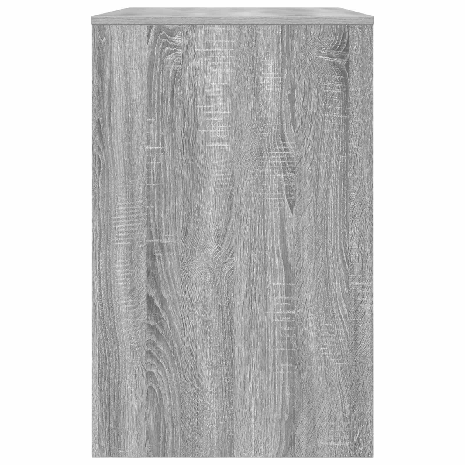 Scrivania grigio Sonoma, 100 x 50 x 78 cm, in legno con cassetto, per casa, ufficio, postazione di lavoro, organizzata, piano di lavoro, tastiera, laptop, monitor