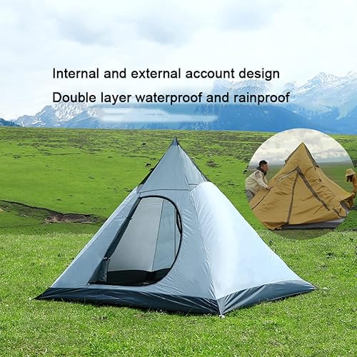 Miniatura 2 de Tienda de campaña piramidal para adultos, tienda de campaña india Tipi, diseño de doble puerta con malla extraíble, tienda de campaña interior