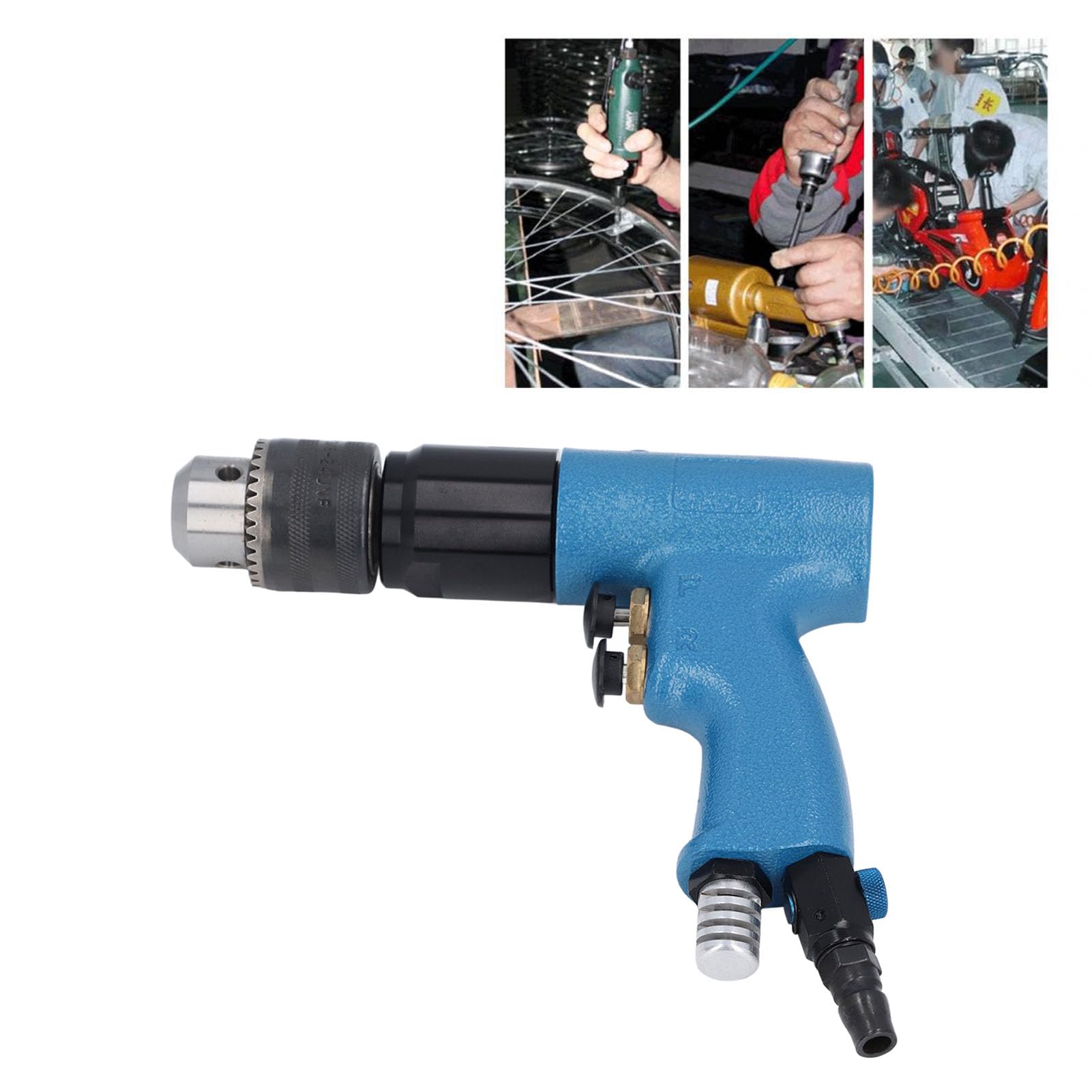 Luocute Trapano a Pistola Pneumatico, Cacciavite Pneumatico Reversibile da 1/2 Pollice con 800 Giri/min e Interruttori e Indietro per Assemblaggio Meccanico e Riparazione