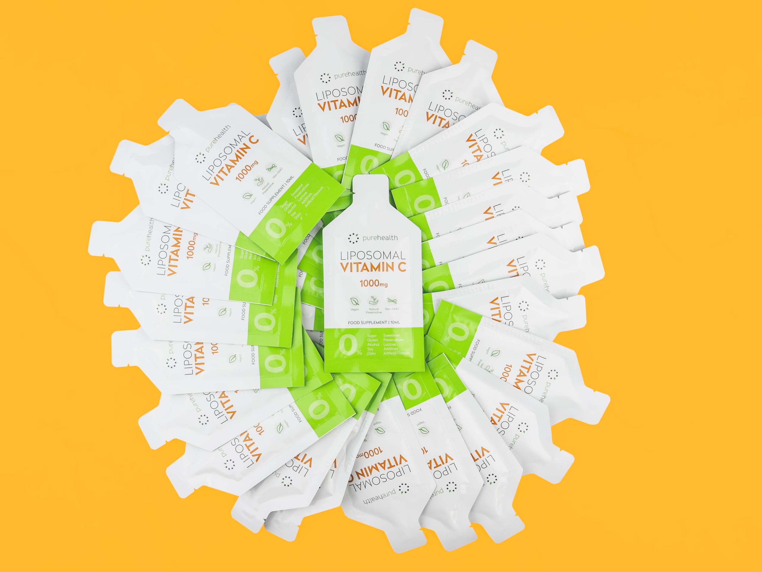 La vitamina C liposomiale più pura e più biodisponibile: Alto Dosaggio 1000mg, 30 bustine per uso quotidiano. Senza dolcificante, senza soia, tutti ingredienti naturali.