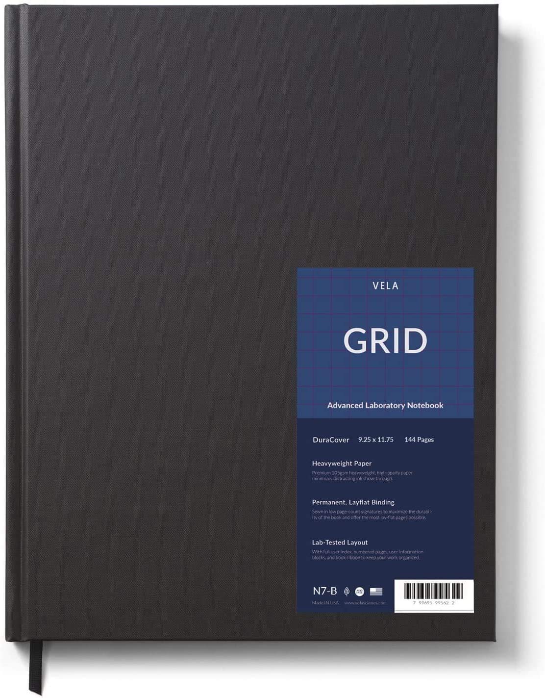 Vela Sciences N7B Expanded Duracover Lab Notebook, 9.25 x