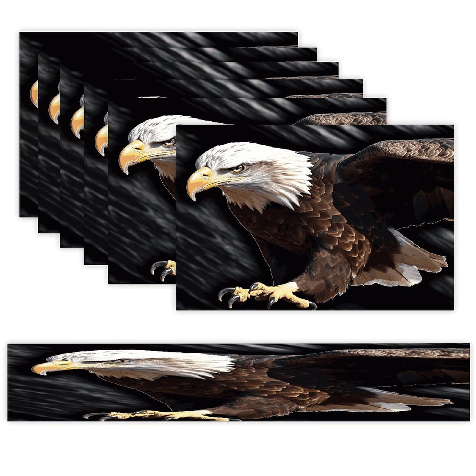 an Eagle Table Runner and Placemats Set of 6 Wipe Clean Heat Resistant Table Mat with Table Runner Decorations Flax Linen Place Mat Set for Home Kitchen Party Supplies