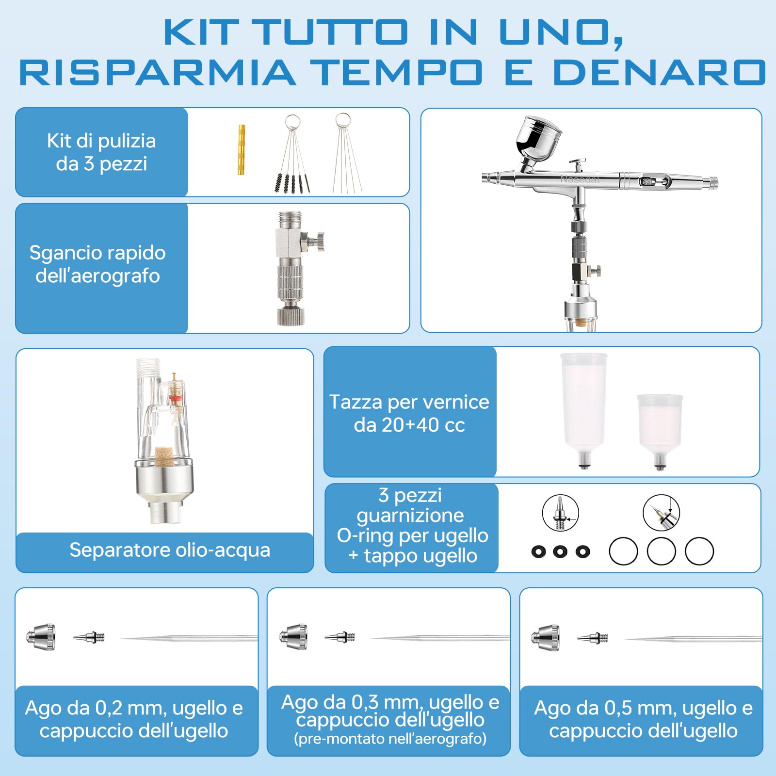 Upgraded Dual-Action Airbrush kit with 40PSI Air Compressor Air Brush Model Paint for Car Nail Makeup Cake Decoration Art Drawing Craft Tattoo