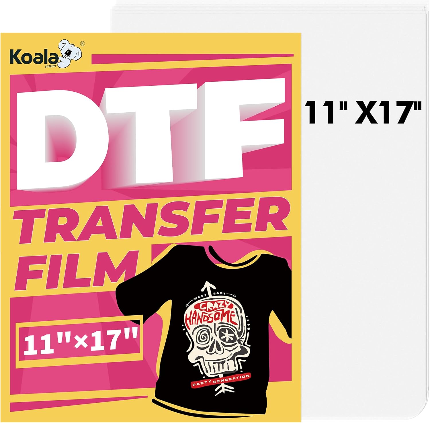 (Similar to) KOALA PAPER DTF Transfer Film 11 x 17 Inch, 50 Sheets DTF Paper for DTF and Sublimation Inkjet Printers, DTF Film for Sublimation, Direct to Film Printing on All Fabrics