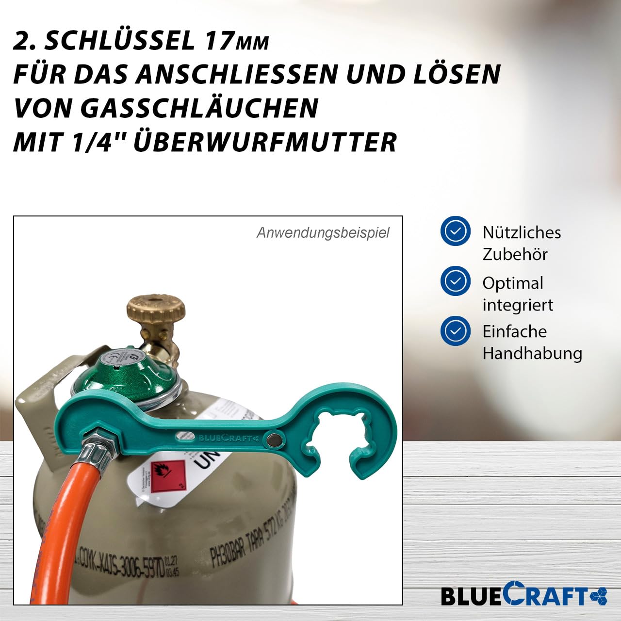 Bluecraft Gaskocher Camping 2-flammig, 9 kW, Edelstahl, mit Zündsicherung | Campingkocher für Propan Gasflasche, hochwertige Wokbrenner, Turboeffekt, Gasschlauch & 50 mbar Outdoor Gasdruckregler
