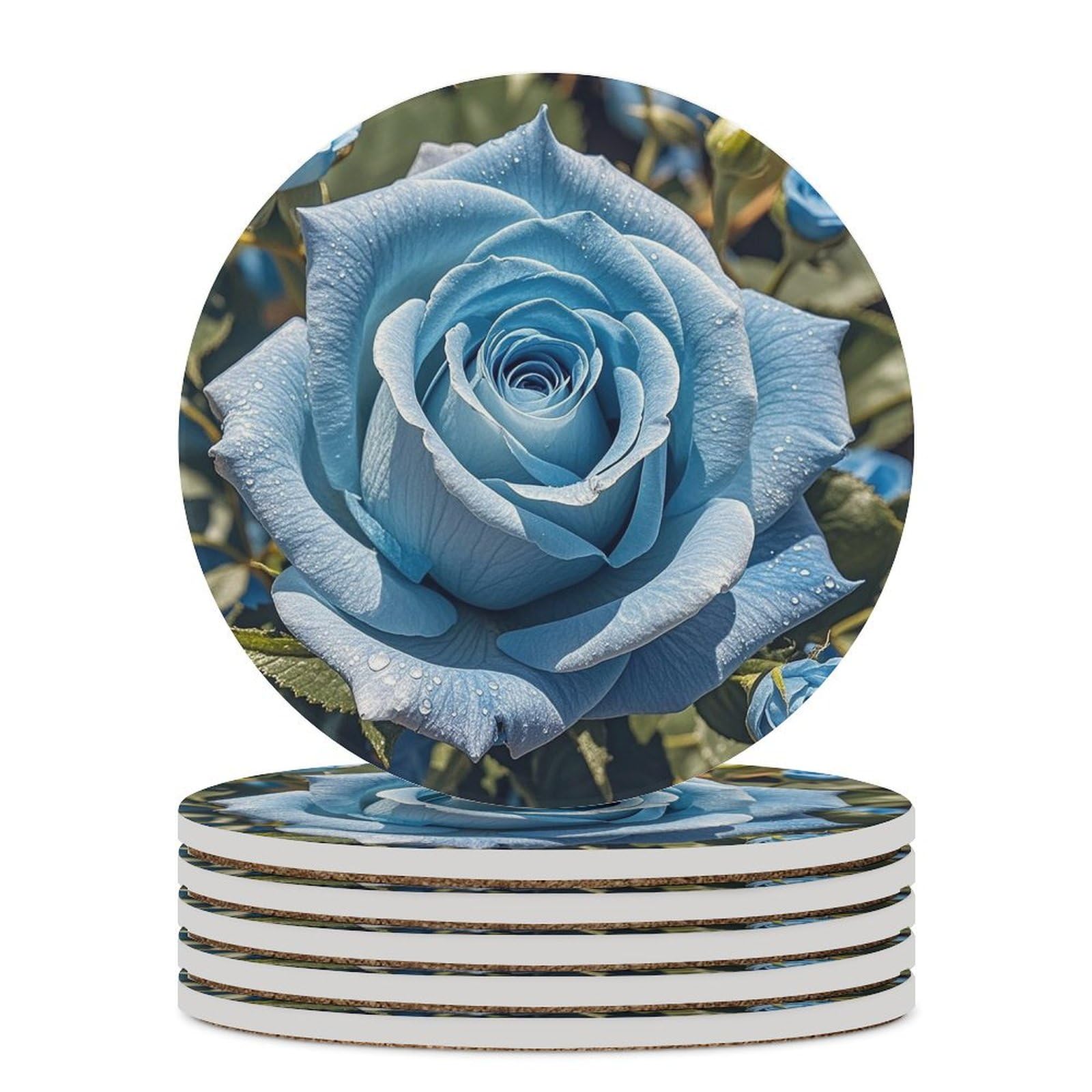 Dessous de verre romantique en coffret de 6 pièces cadeau idéal pendaison crémaillère