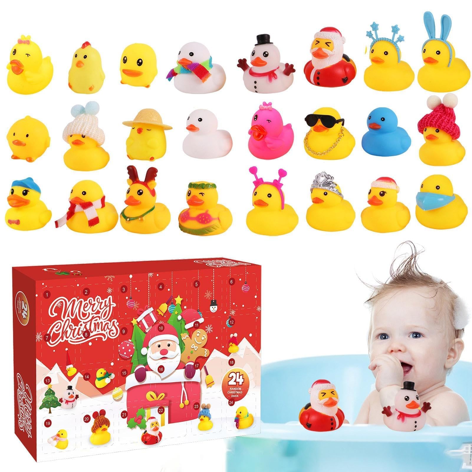 Calendario de Adviento 2025, calendario de Adviento de cuenta regresiva de 24 días de Navidad con 24 patos de goma, juguetes divertidos para niños, niñas, niños y niños pequeños, decoración de Navidad — view 5