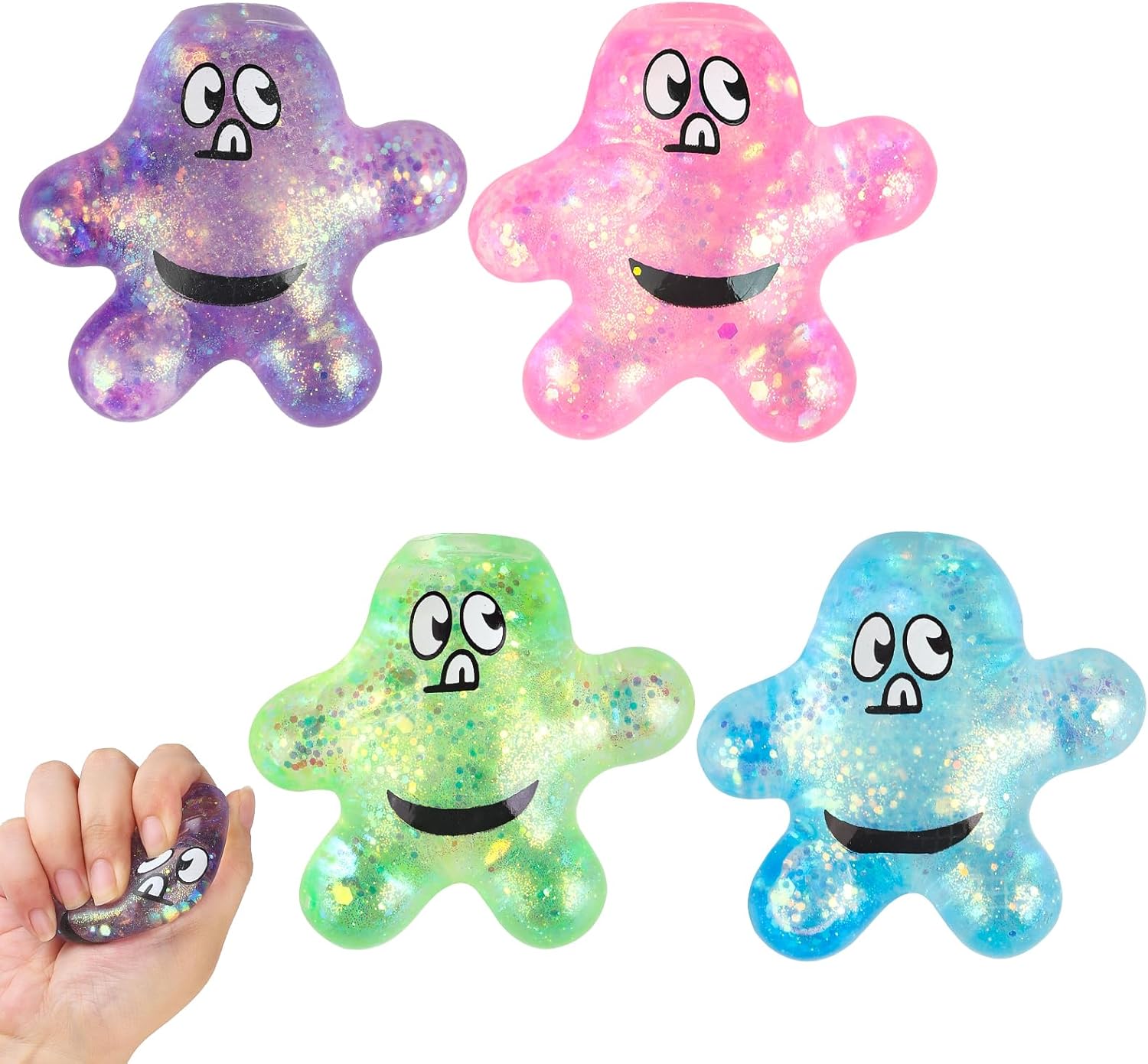 Taba Squishy Toys ，4Pack Marine Life - Starfish Kawaii Stress Relief Fidget Sensory Toys, Soft Silicone Squeeze Gifts for Children, Teens, and Adults