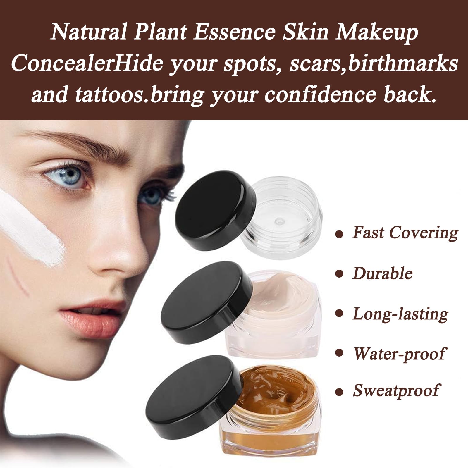 Tattoo Cover up Makeup,Two Color Tattoo Cover,Natural Scar Concealer,Tattoo Cover up Makeup Waterproof to Cover Tattoo,Scar,Birthmarks,Vitiligo,for Men & Women, All Skin Types - Image 4