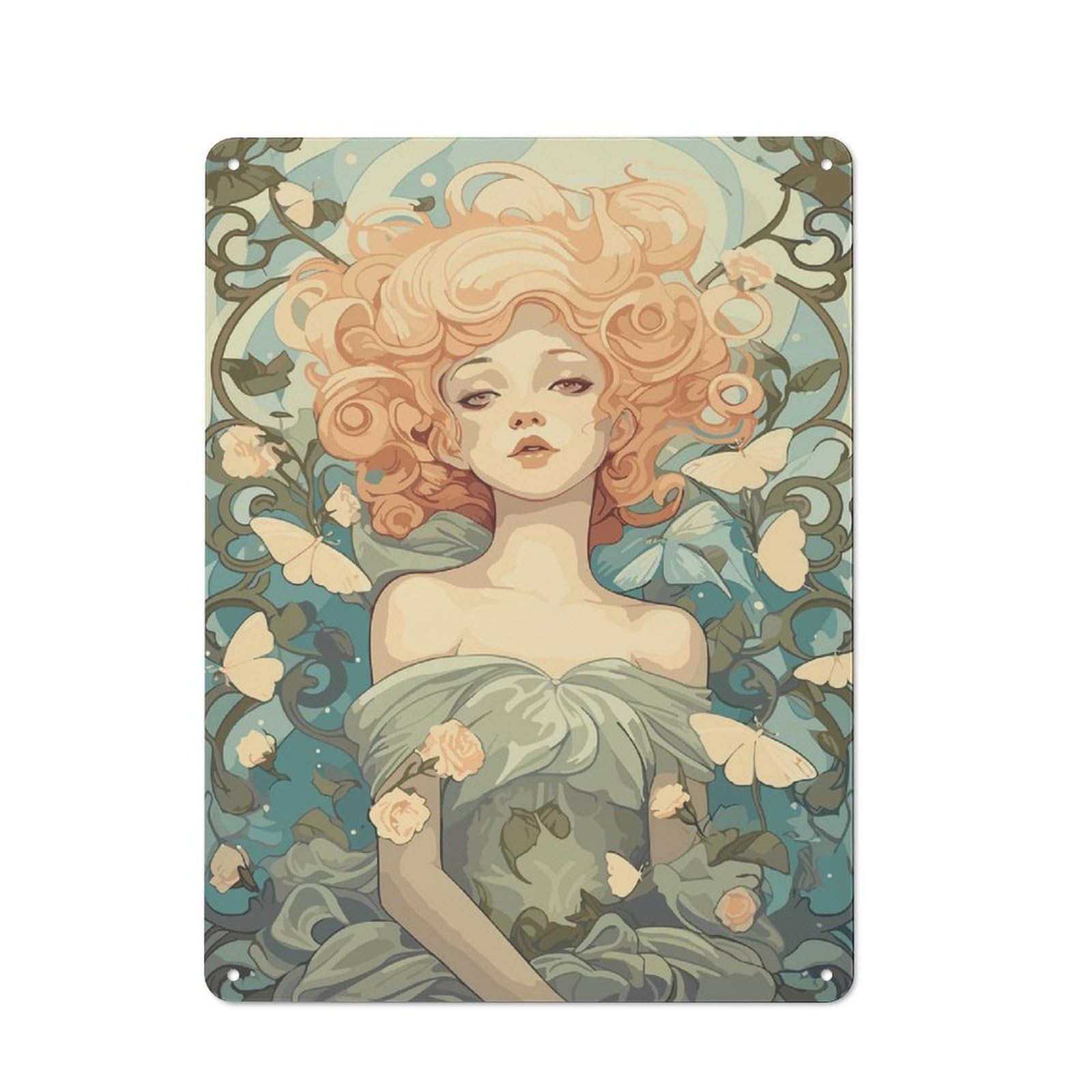 Junmoney Garden Fairy Smart Office Metal Sign 40X30cm, Study Room Decor For Home Office, Reading Corner Or Bedroom