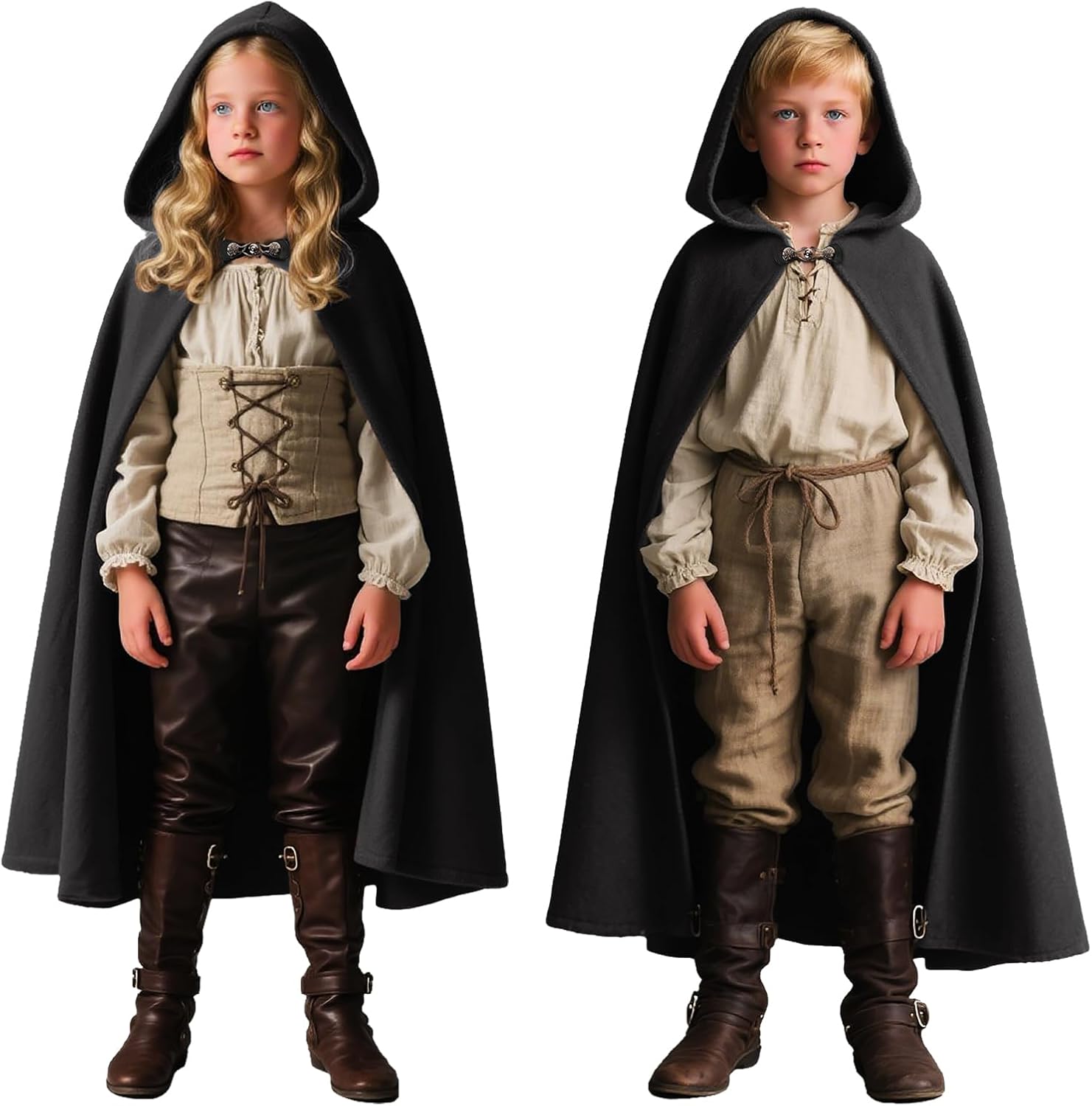 Amazon.com: KDAFJLKD Velvet Hooded Cloak Cape Renaissance Costume ...