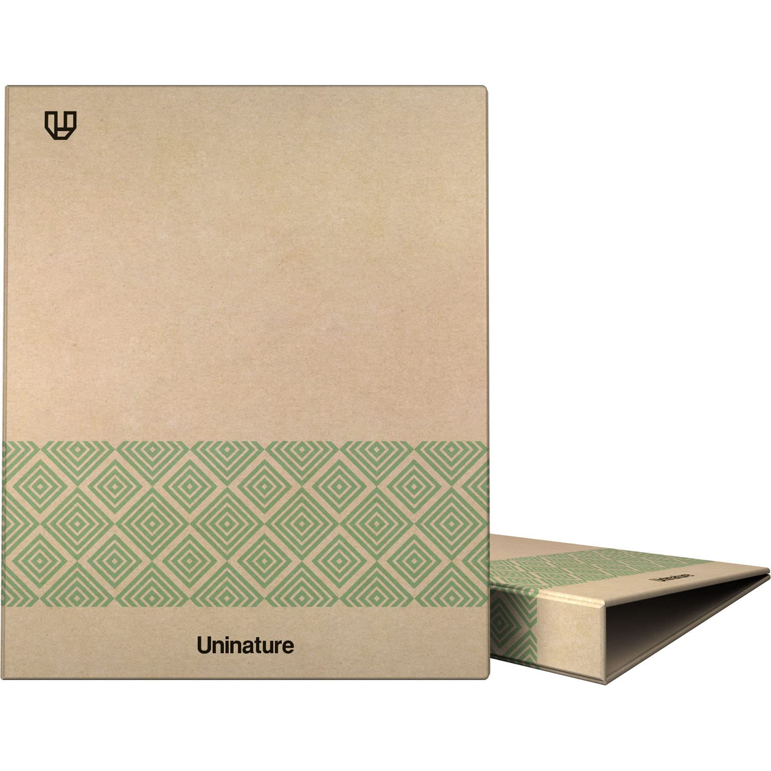 A4 Kraft Paper Ring Binder | 100% Recycled | Green | 4 Rings 25 mm D Shape | Uninature Concept | FSC Certified
