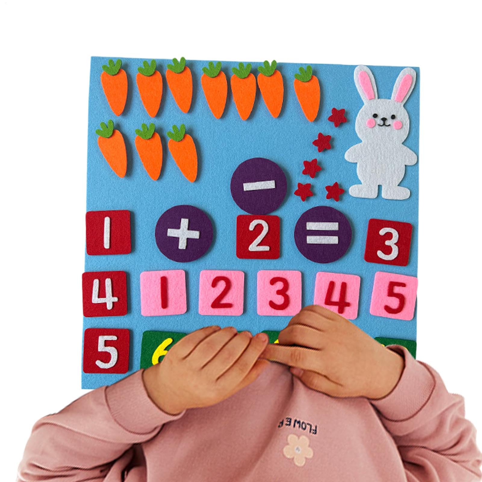 Tabella in feltro – Conteggio e sottrazione – Tavola in feltro – Tabella in feltro con numeri per i bambini – Giocattolo educativo per la matematica