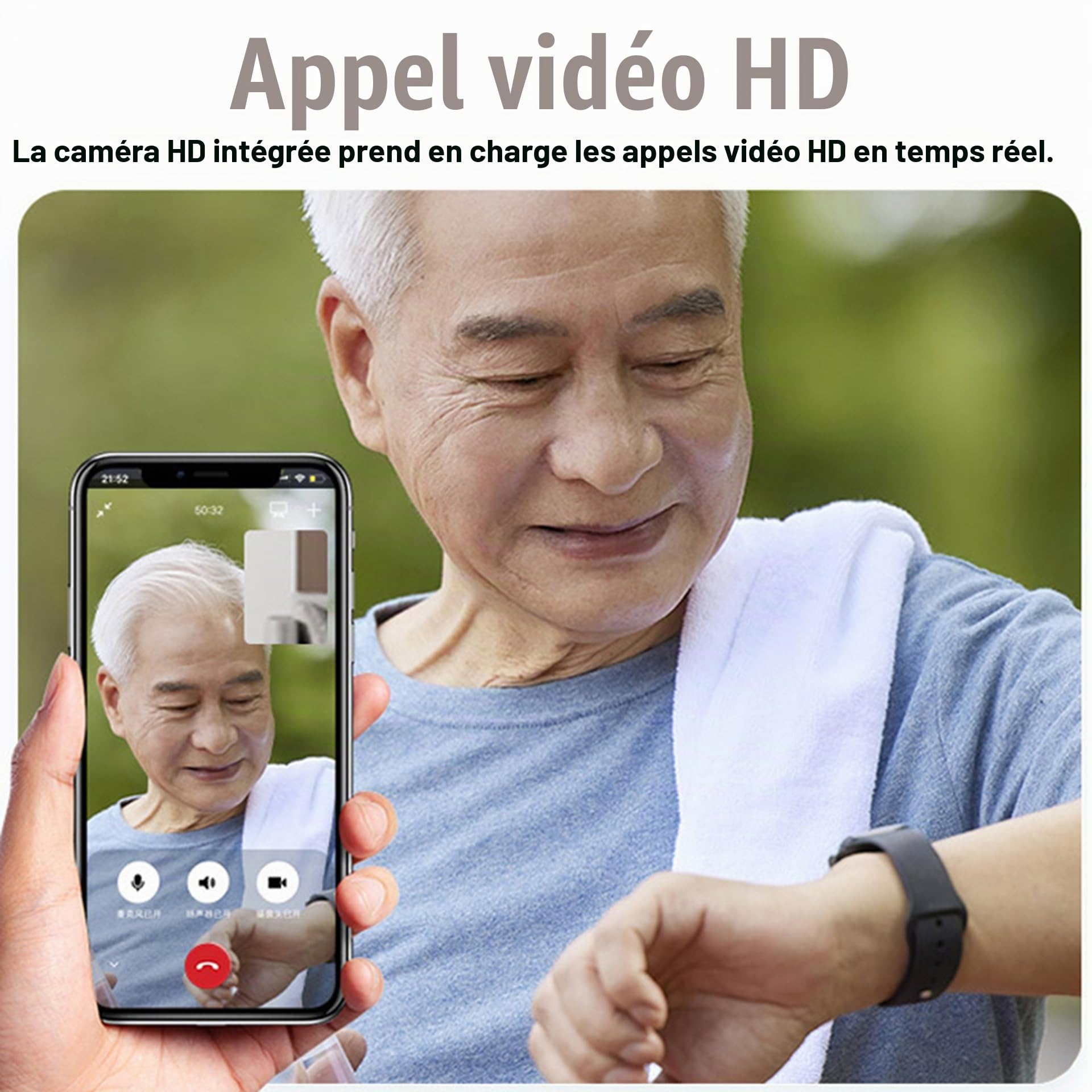 Alarme Personne Agee, Bracelet Alarme Personne Agee, Montre Sos Senior avec Appel Vidéo HD, Étanchéité IP67 Et Appel Vocal HD, Bracelet GPS Alzheimer,Red