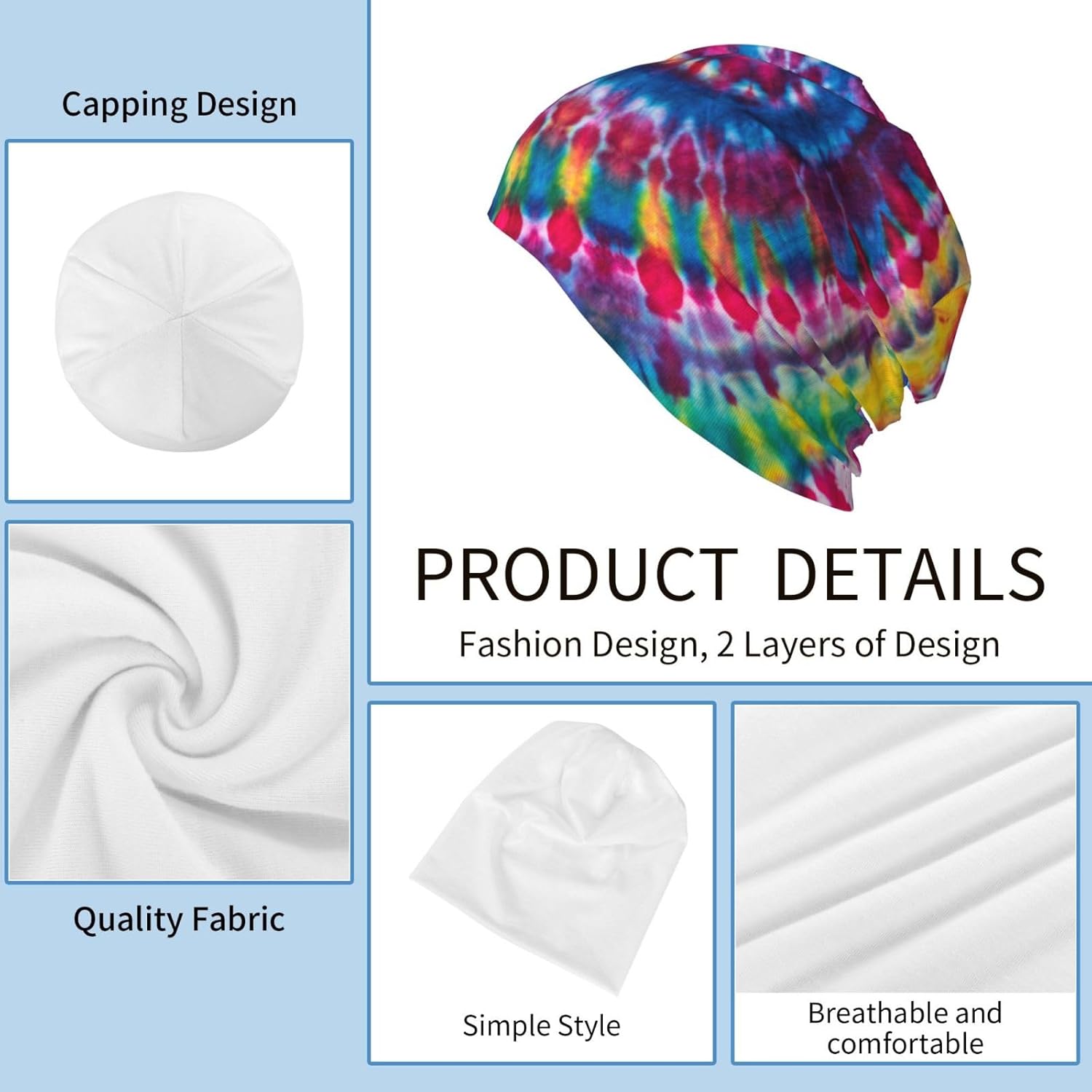 Cat Beanie Hat Chemo Headwear Slouchy Skull Sleep Cap for Women Men Winter Running - Image 8