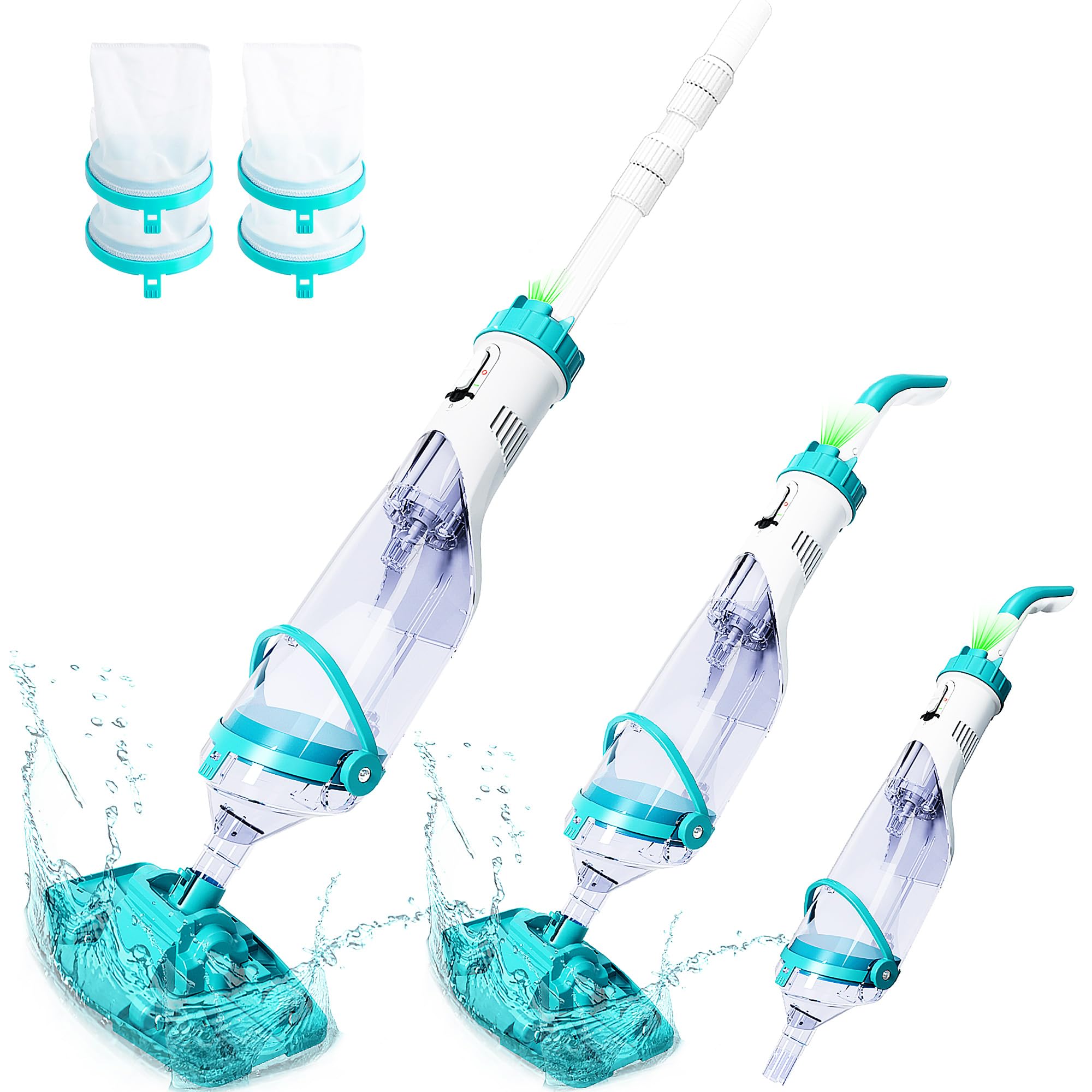 2025Upgraded Cordless Pool Vacuum for Above Ground,LED Display&11.5" Wider Head,Handheld Pool Spa Vacuum Cleaner for Inground Pools Hot Tub,Rechargeable,up to 19.5 GPM for Leaves,Debris,Shallow Steps