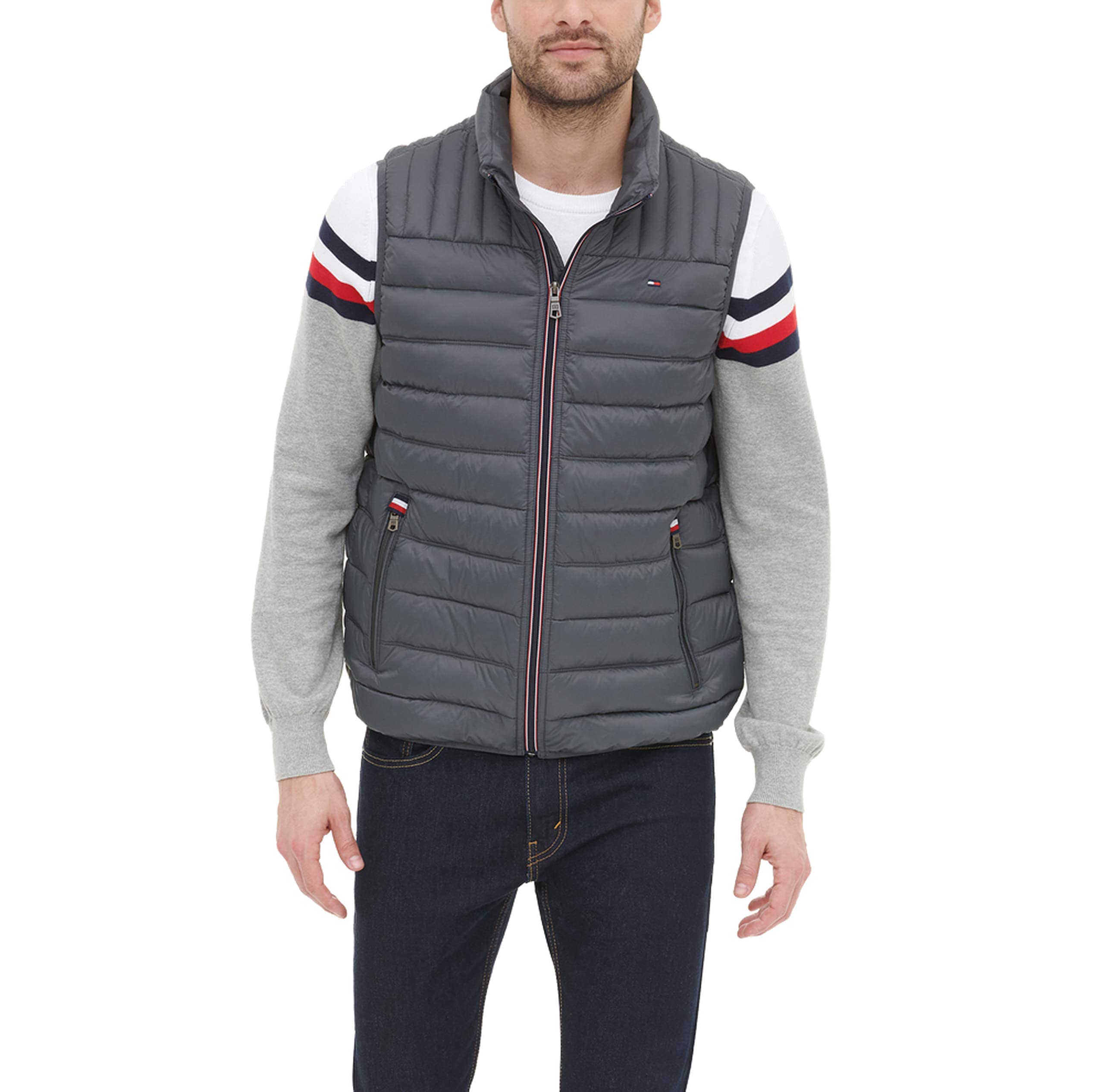 Tommy Hilfiger Men's Ultra Loft Quilted Puffer Vest, charcoal, Large