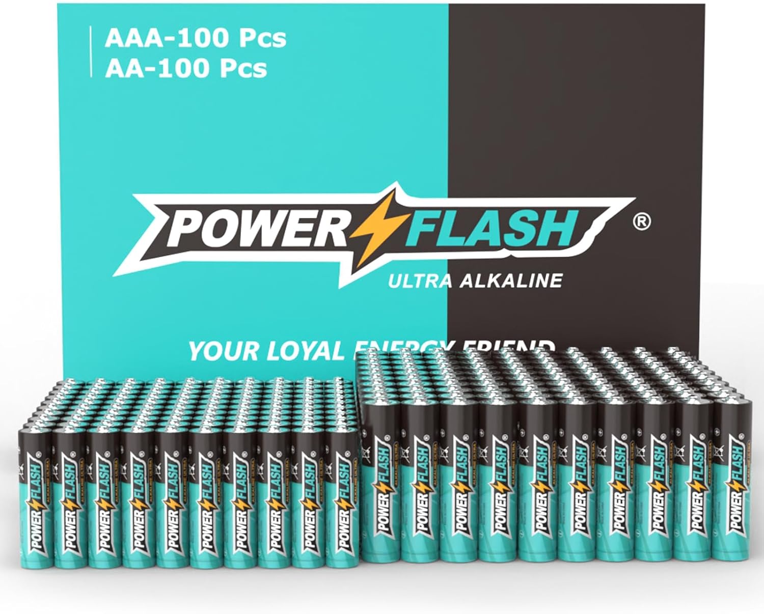Ultra Long Life Alkaline Combo AA + AAA Batteries, 100 Double a Batteries and 100 Triple a Batteries, 1.5V Batteries 10 Year Warranty (Home and Industrial Pack)
