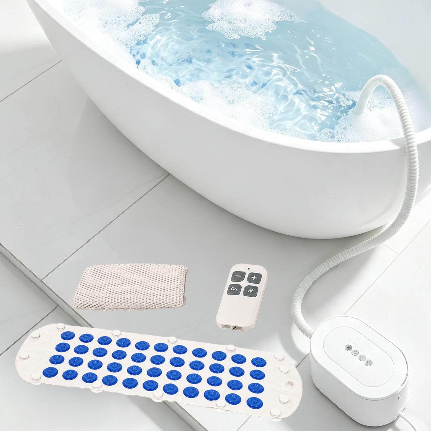 DowPie Hydrotherapy Bubble Bath Mat,Full Body Massage Pad,Adjustable Speeds 110v