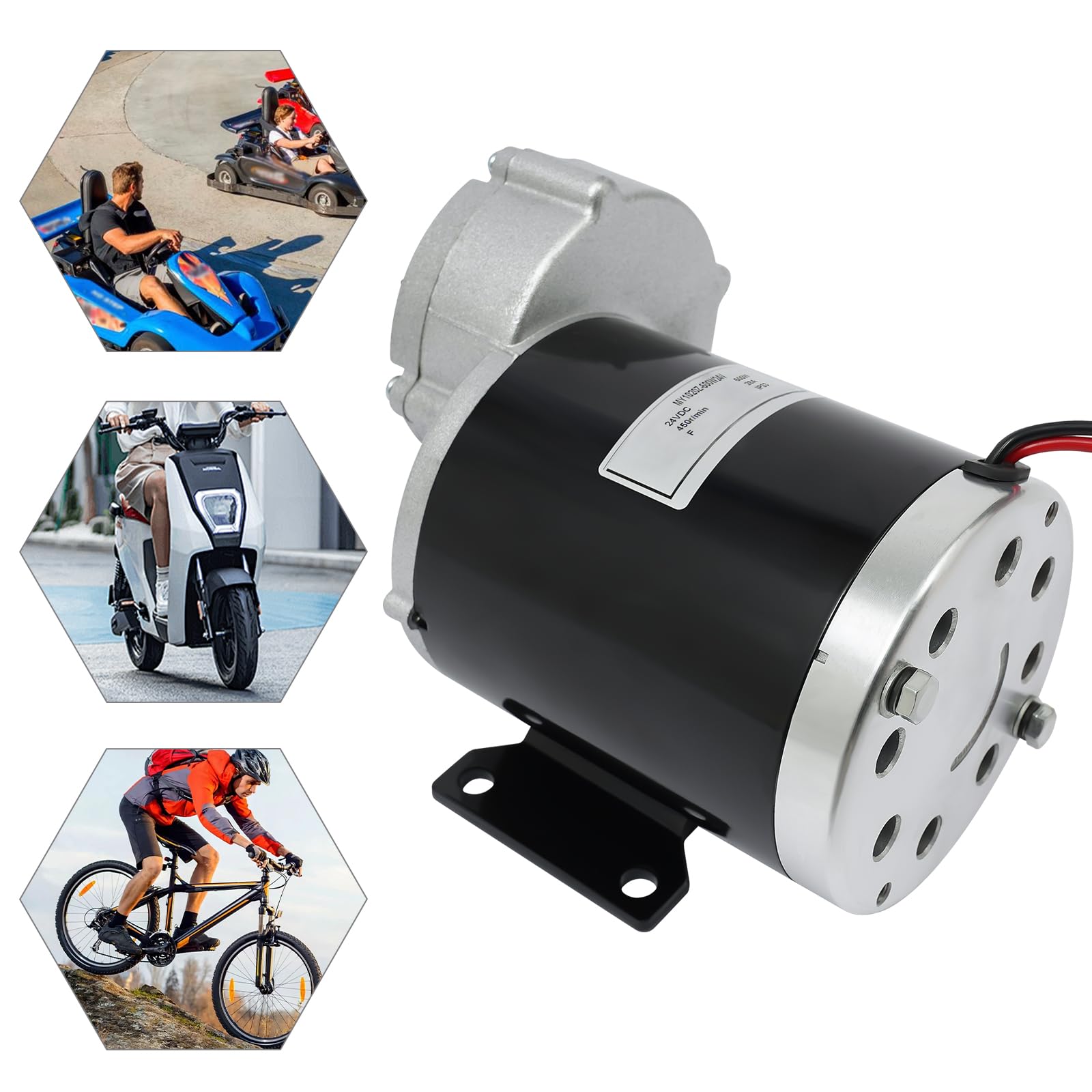 Silnik elektryczny o mocy 600 W, silnik szczotkowy, silnik do roweru elektrycznego, do przebudowy, kompaktowy rozmiar, nośność 200 do 250 kg, moc 24 V
