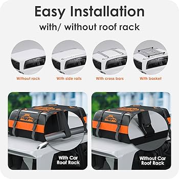 VALLYDOM Car Roof Bag 20 Cubic/560 L, 1680D PVC Waterproof Roof Bag No U2013 LJ Automotive
