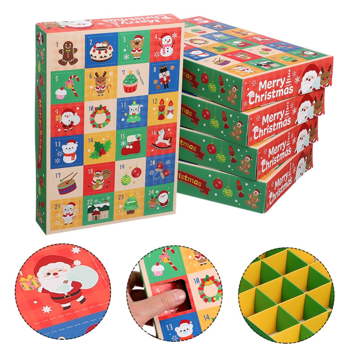 MOBUTOFU Adventskalender zum Befüllen 15 Stück mit 24 Fächern aus Robustem Material Selbstgemacht Geschenkboxen für Kinder und Familien Weihnachtsaktivitäten 2025