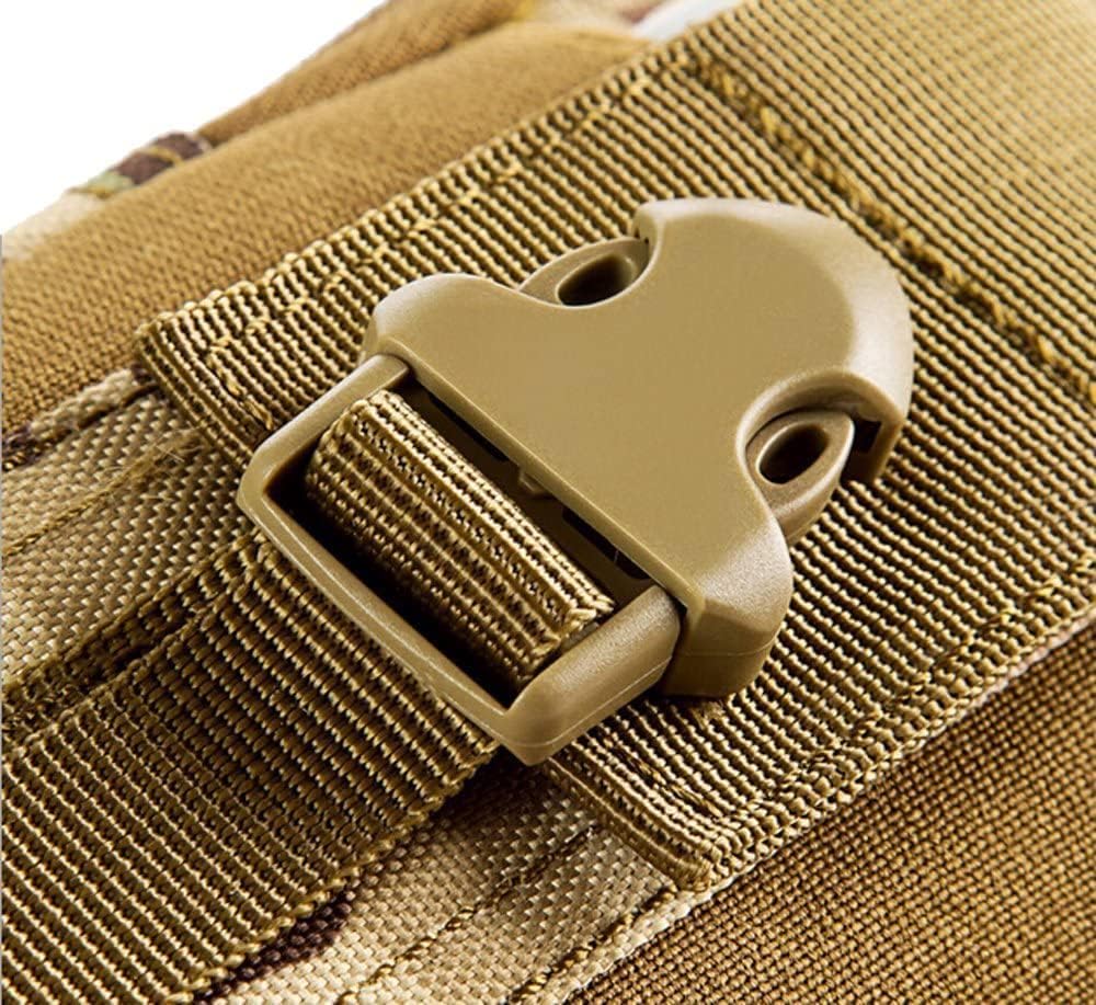 Meakwisht Military Camouflage Tactical Waist Pouch Mobile Phone Holder for Men with Dual Zipper Compartments and Belt Loop Holster for Outdoor Hiking (Pack of 1) 3