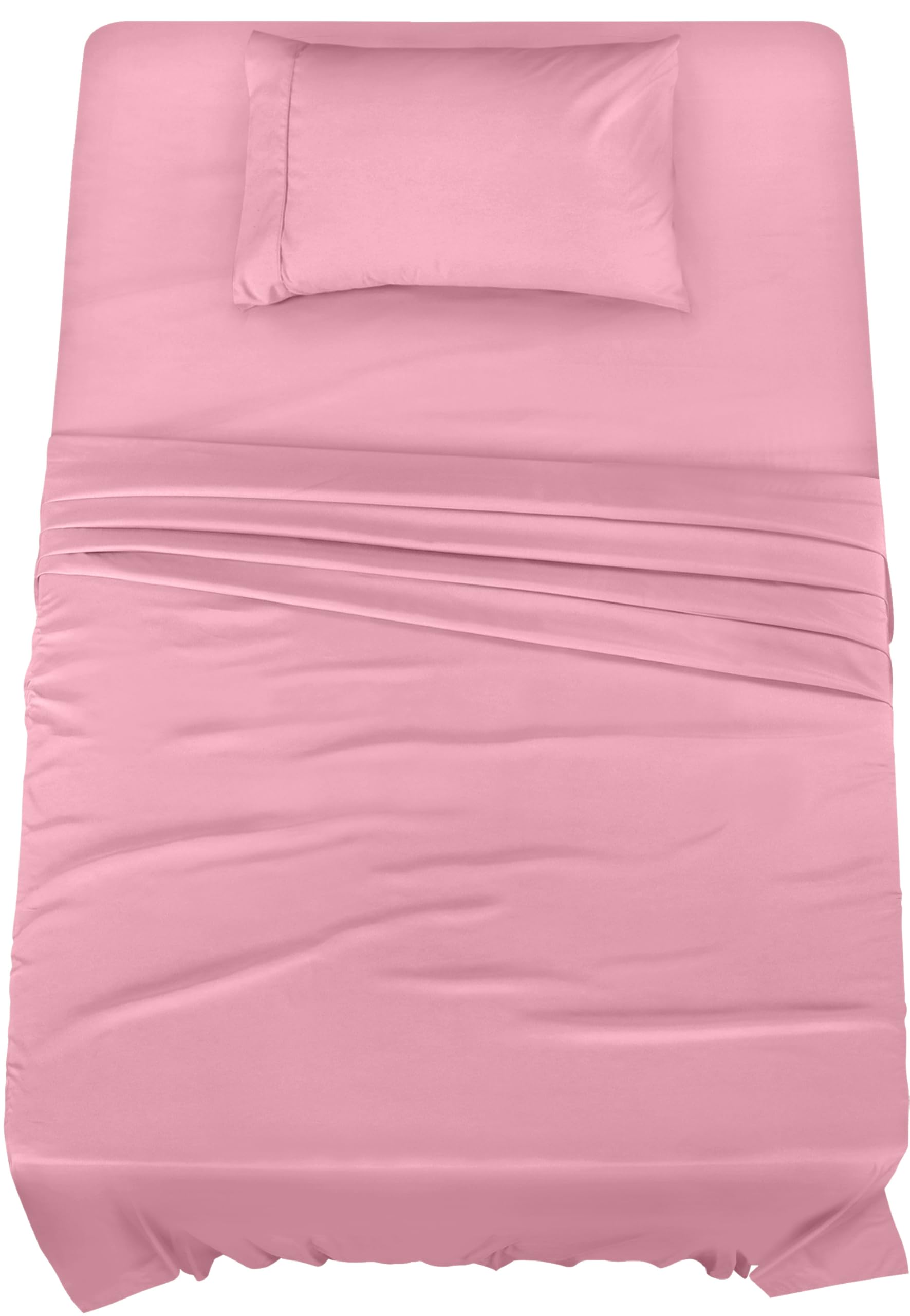 Utopia Bedding Twin Sheet Set – 3 Piece Bed Sheets for Twin Size Bed, Soft and Breathable Microfiber, Includes 1 Fitted Sheet, 1 Flat Sheet and 1 Pillowcase (Pink)