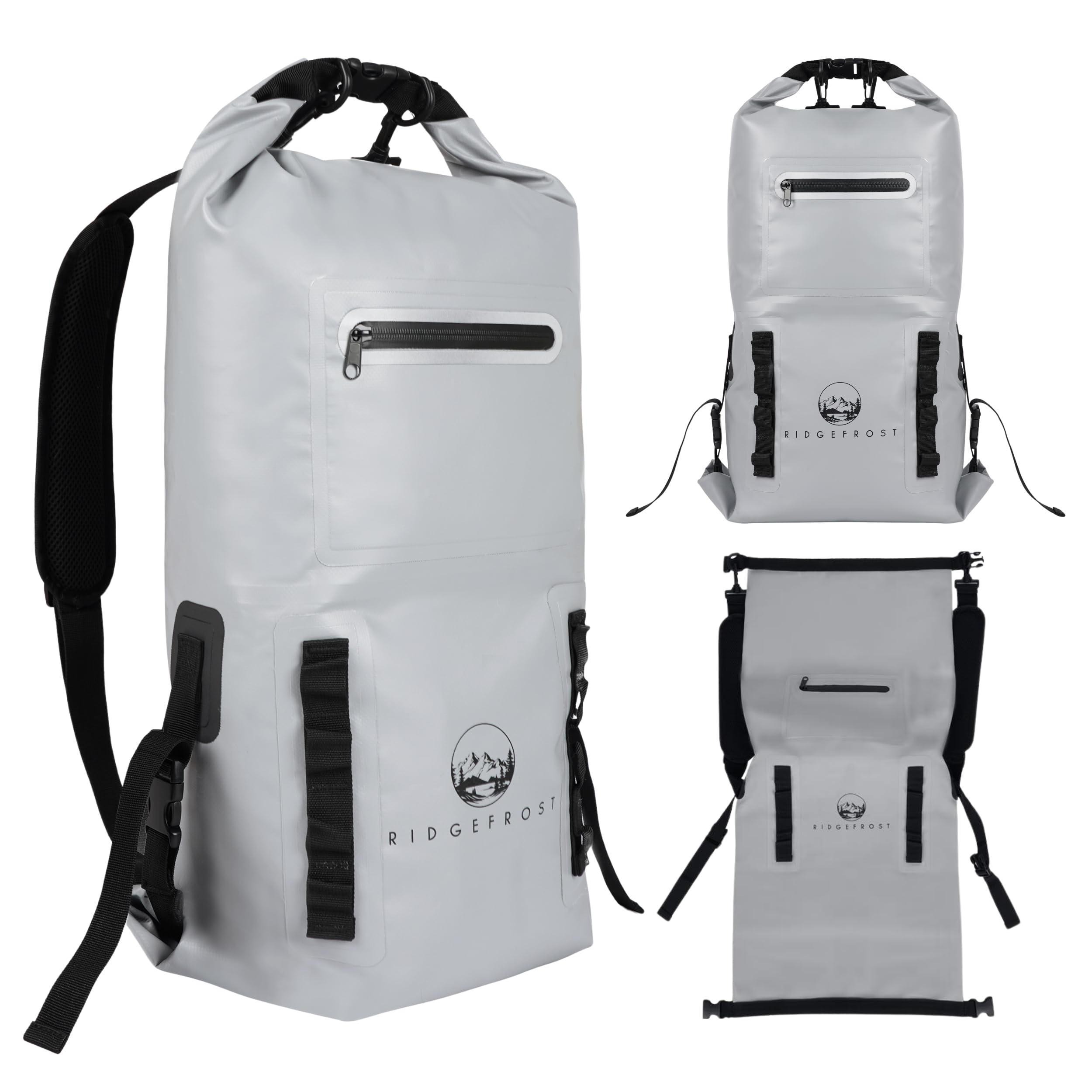 Ridgefrost 20L Dry Bag | Waterproof w/2 Compartments | Dry Bag for Beach & More | Lightweight Roll-Top & Roll-Bottom backpack