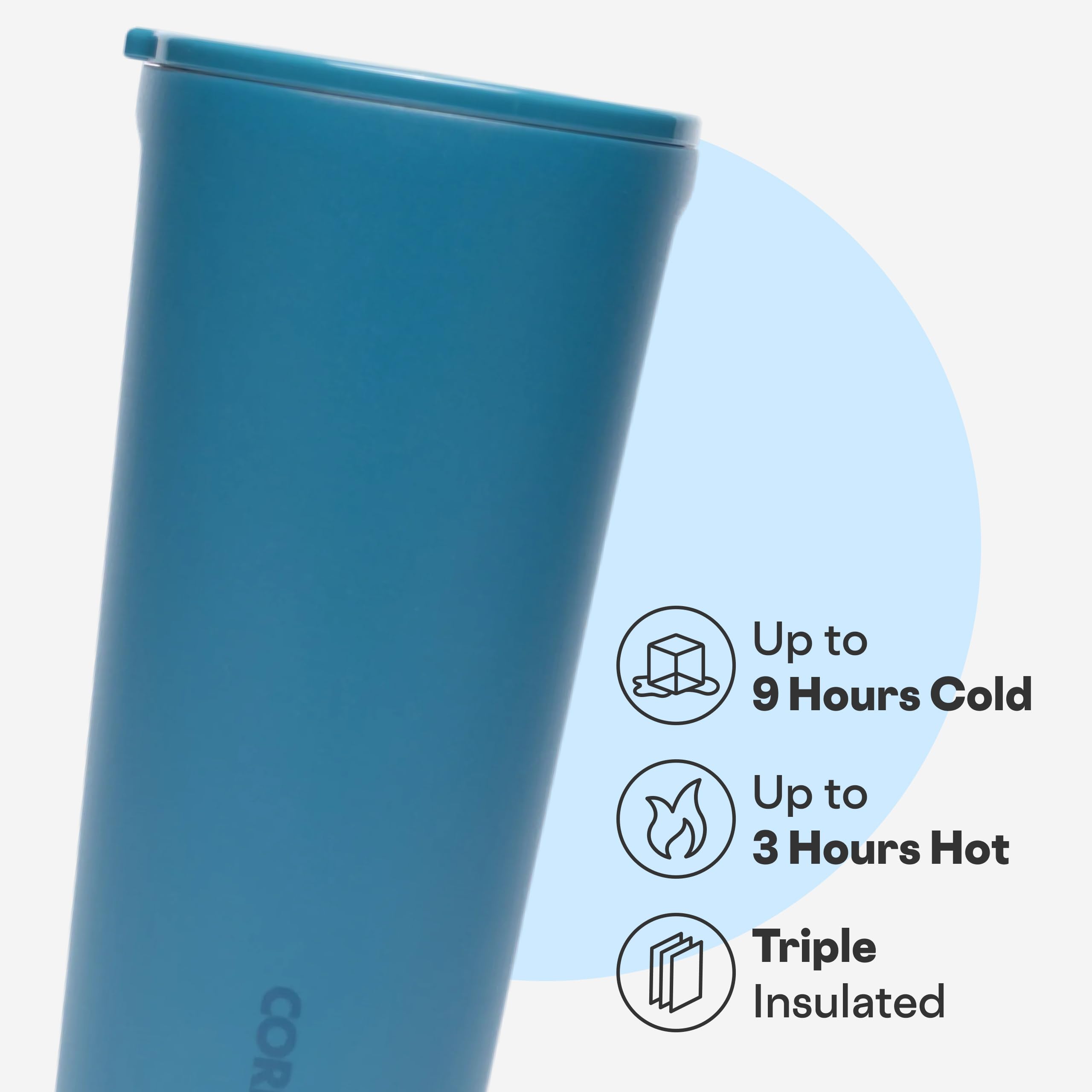 Corkcicle Tasse à café classique à triple isolation avec couvercle, North Shore, 710 ml, gobelet de voyage en acier inoxydable garde les boissons froides 9 heures et plus et chaudes 3 heures – Gobelet