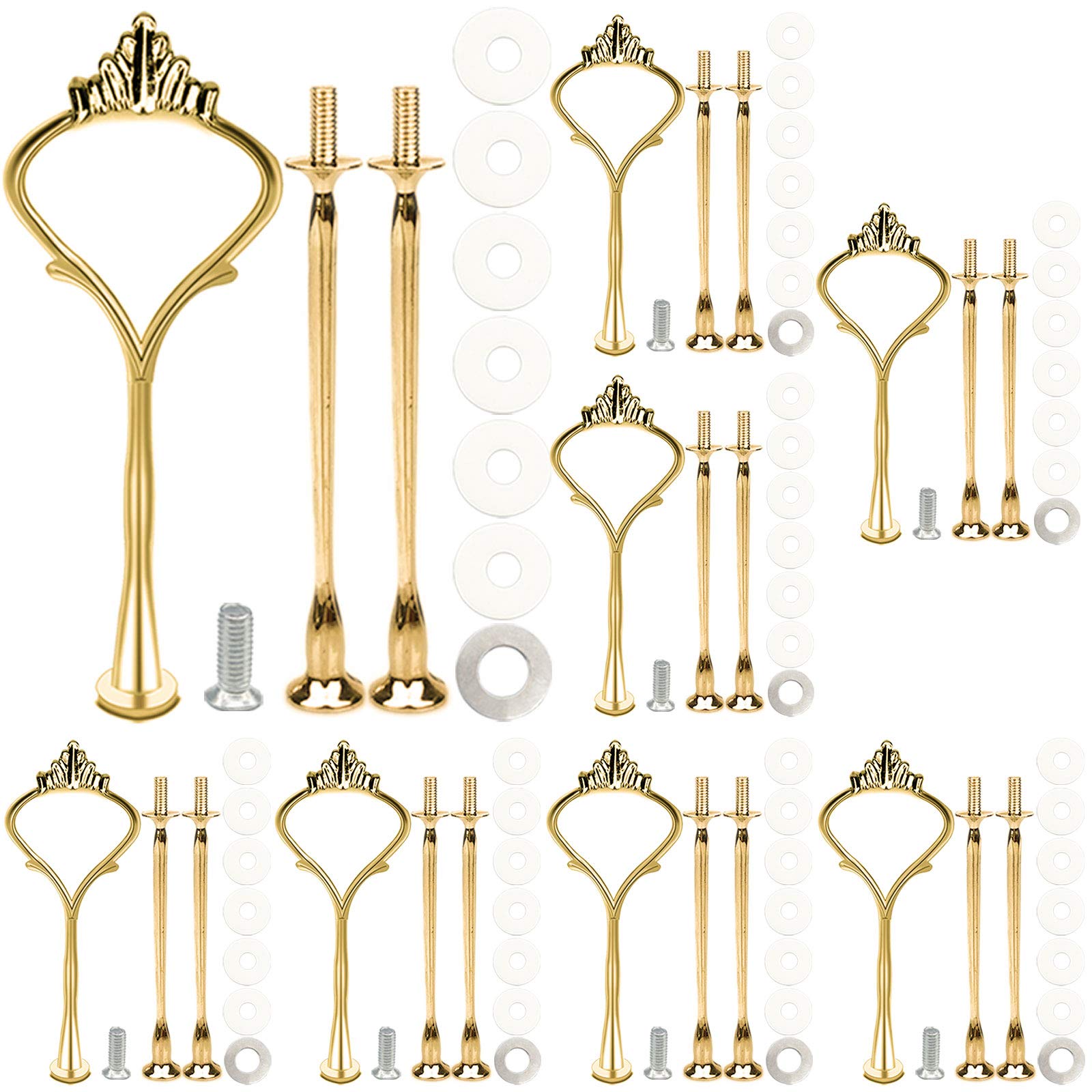 Buy Kukiwhy 8 Set Tiered Tray Hardware for Cake Stand Mold Crown 3 Tier