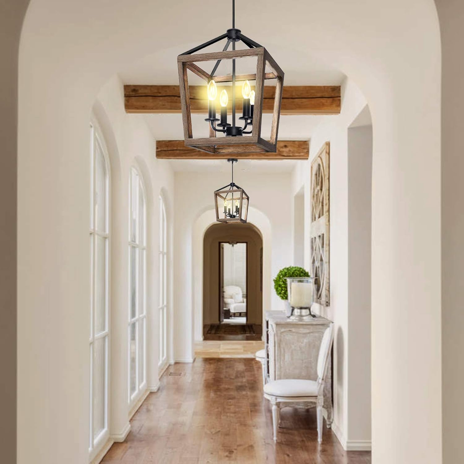 Rеvіеw 4-Light Rustic Chandelier Metal Pendant Light,Farmhouse Chandeliers,Ceiling Light Fixtures with Oil Rubbed Bronze Finish for Dining Room,Kitchen Island,Hallway and Entryway