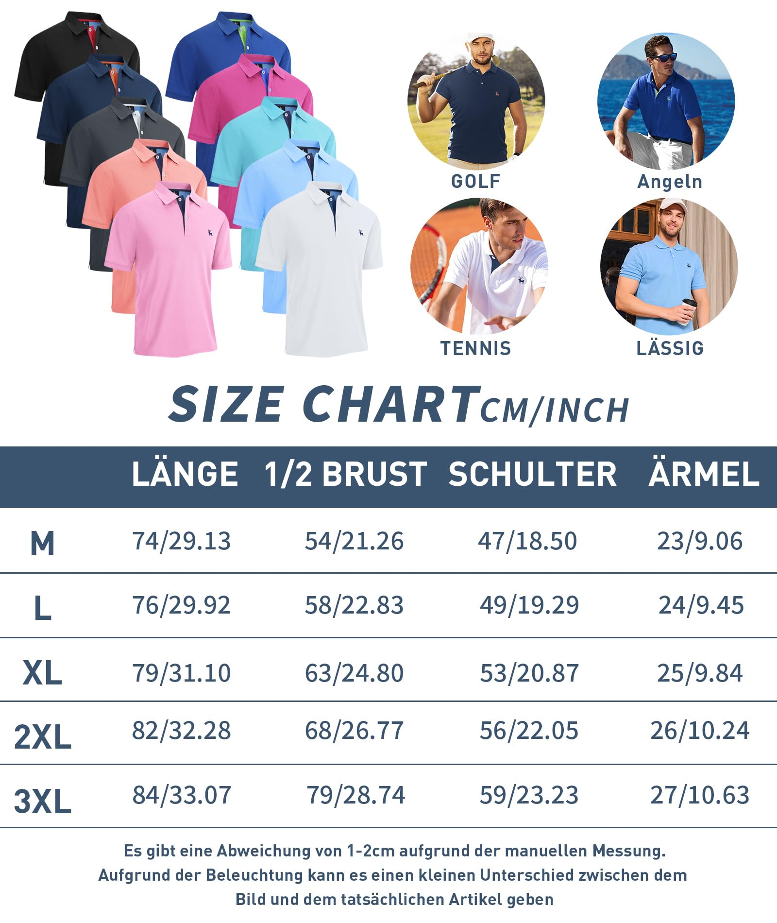 SwissWell Polo Manga Corta para Hombre Polo Shirt de Secado Rápido Polo de Golf Verano Outdoor Transpirable Camisetas — view 7