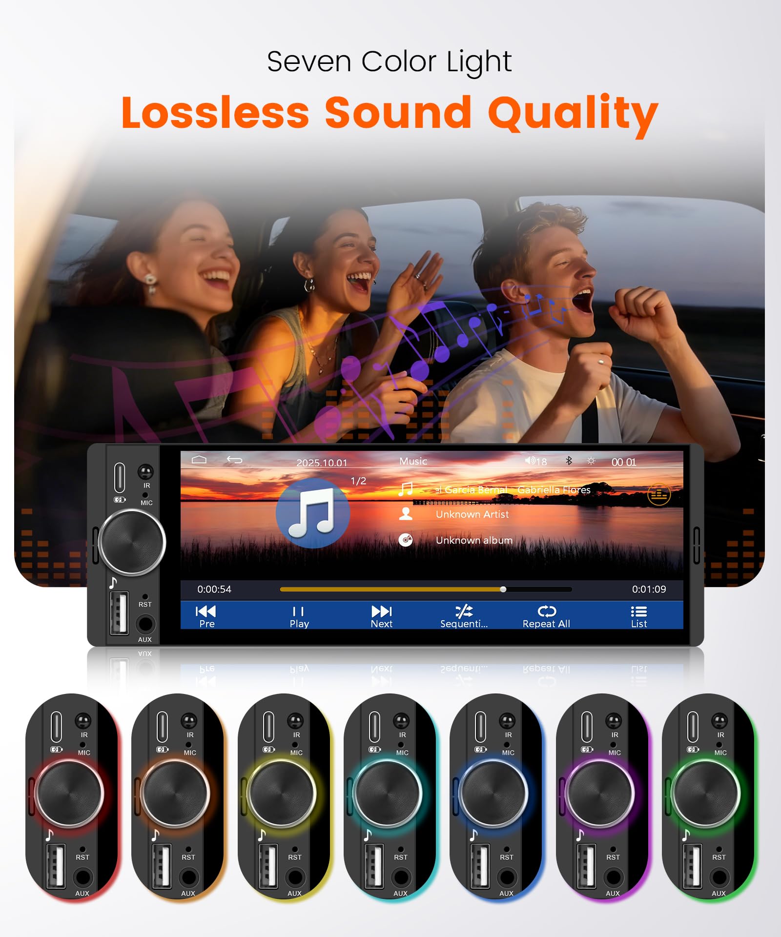 Rimoody Autoradio 1 DIN con Carplay e Android Auto Wireless - Schermo 6.28 Pollici, Bluetooth 5.2, Mirror Link, Comandi al Volante, Telecamera Posteriore per Auto