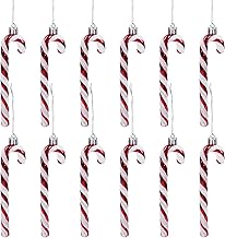 GWHOLE Christmas Tree Decorations, Pack of 12 Christmas Sugar Sticks for Christmas Tree Decoration, Red and White