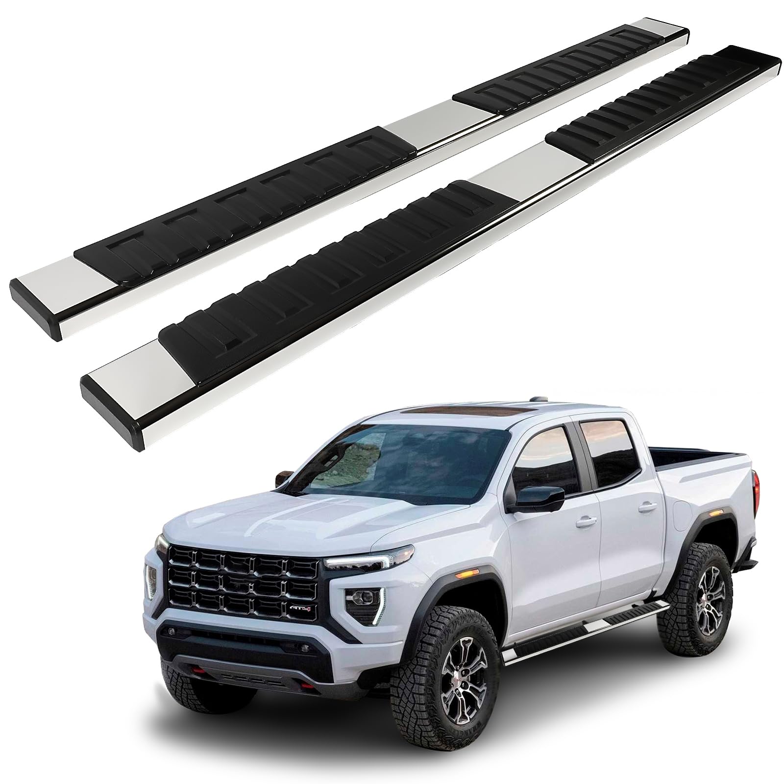 Photo 1 of SCITOO Nerf Bar Running Board Side Step Fit for 2015-2023 for Chevrolet Colorado, 2015-2023 for GMC Canyon Stainless Steel 6.4in Rock Sliders