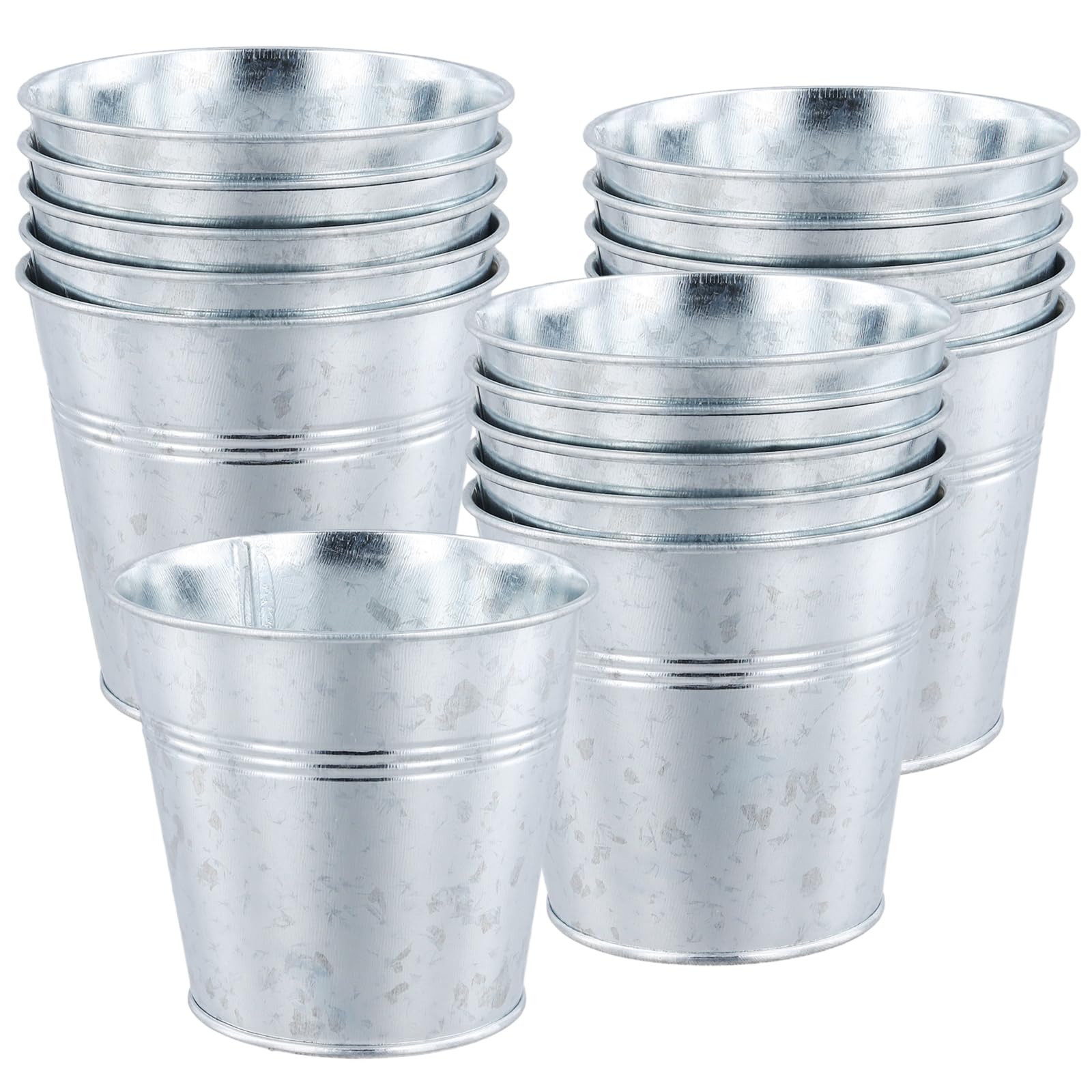 Pamex Secchio In Metallo Zincato 5 Litri, Multiuso Per Giardinaggio E Decorazione, 24x18x16,5 Cm