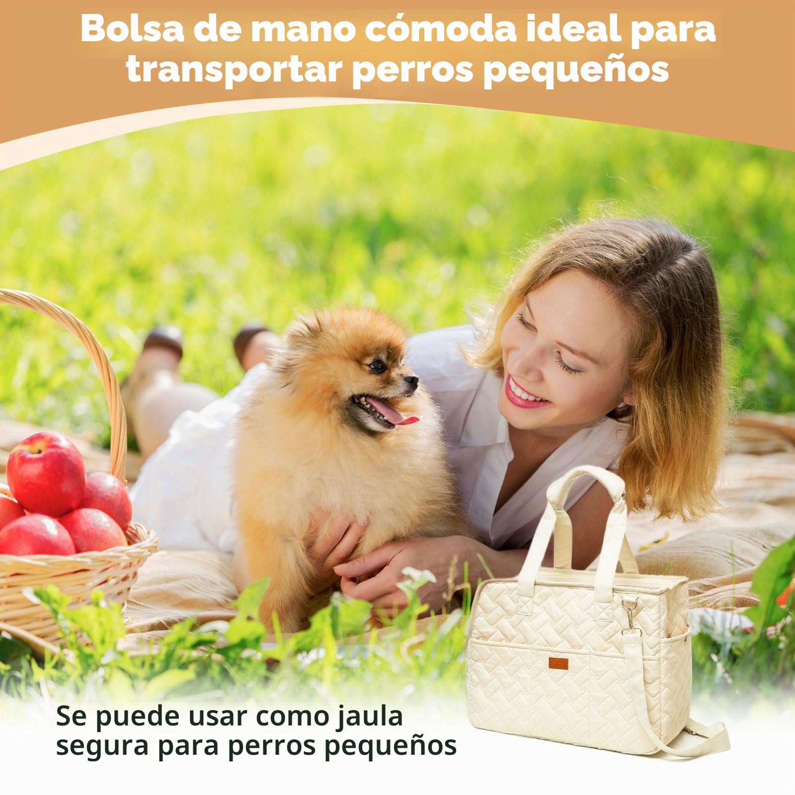 Bolsa para perros pequeños, bolsa de transporte transpirable, plegable, 41 x 30 x 18 cm, para perros pequeños, conejos, gatos