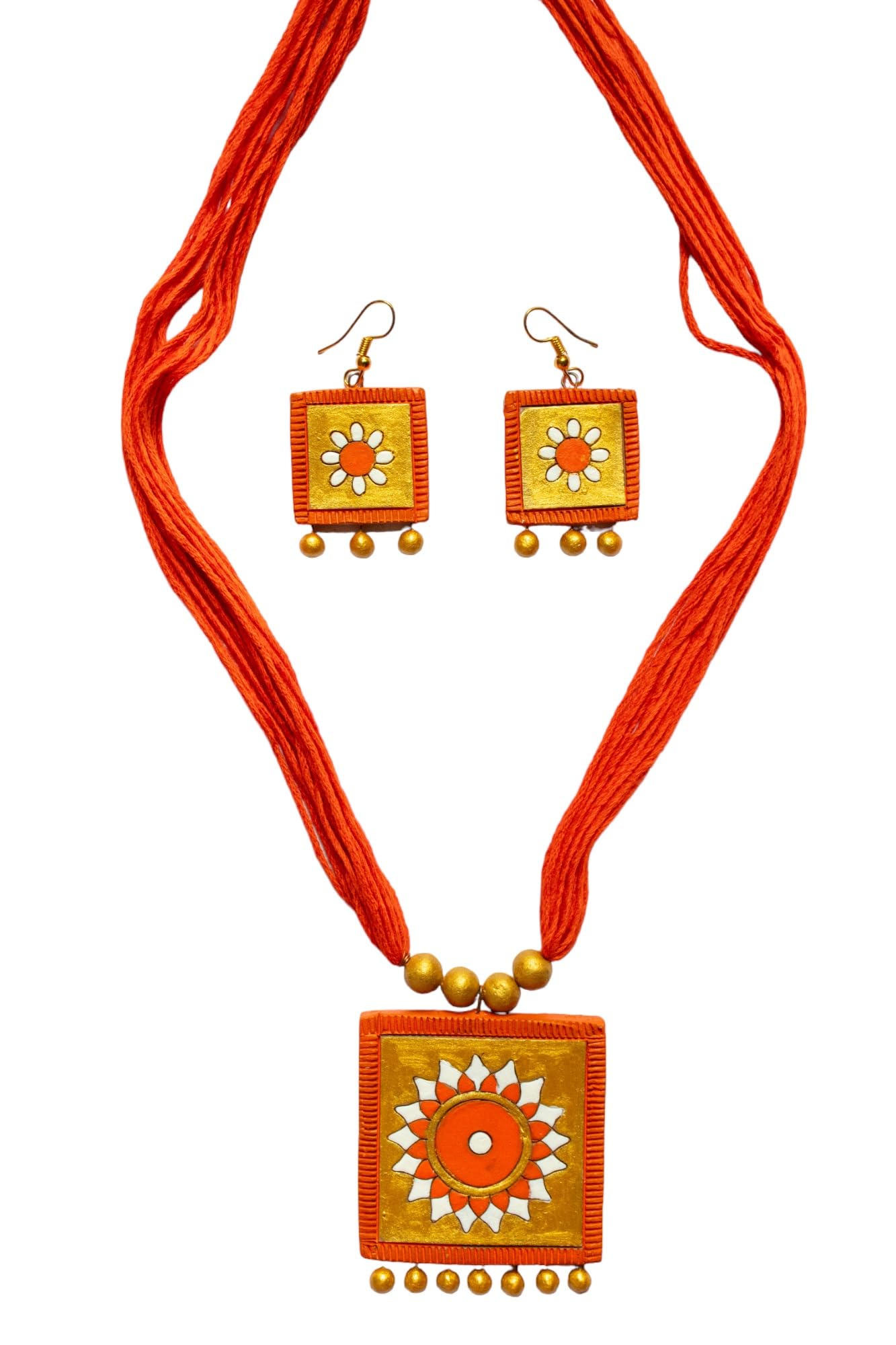 SHILPOGRAM Handmade Terracotta Jewelry Set Tr115 For Women (Orange) (B0CHQR9VTF) Amazon Price History, Amazon Price Tracker