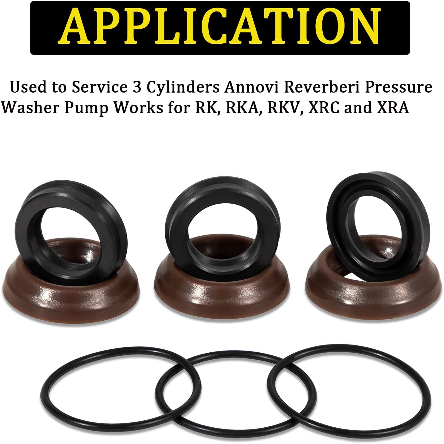 YMT AR1857 Packing Kit 18mm XR Seal Repair Kit for Annovi Reverberi Pressure Washer Pump RK RKA RKV XRC XRA