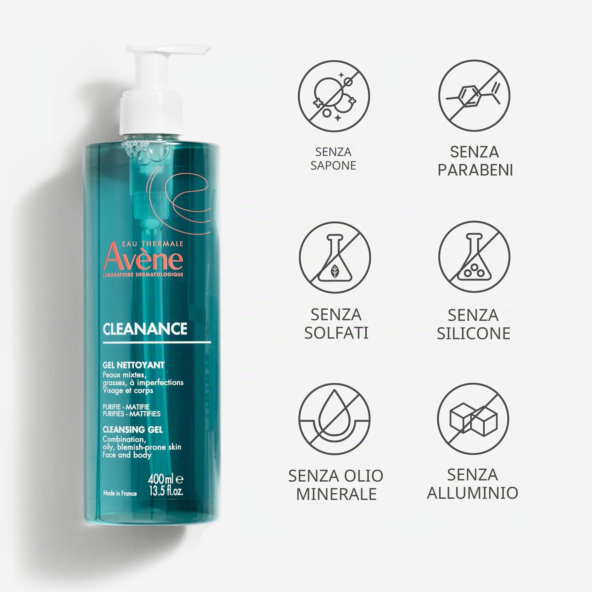 Avene - Avene Cleanance Gel Detergente Viso per Acne 400ml - 980138729