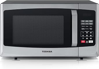 Toshiba 800w 23L Microwave Oven with Digital Display, Auto Defrost, One-Touch Express Cook, 6 Pre-Programmed Auto Cook Settings, and Easy Clean - Stainless Steel Door Handle Microwave - ML-EM23PSS