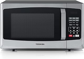 Toshiba 800w 23L Microwave Oven with Digital Display, Auto Defrost, One-Touch Express Cook, 6 Pre-Programmed Auto Cook Settings, and Easy Clean - Stainless Steel - ML-EM23P(SS)