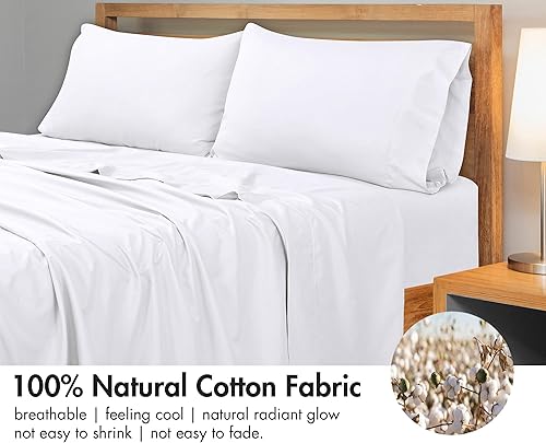 Miniatura 4 de Royale Linens Sábana encimera de 300 hilos de 100 % algodón peinado de fibras largas, súper suave, sábana encimera tamaño Queen se vende por