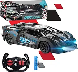 Carrinho De Controle Remoto Drift Bugatti Brinquedo Corrida Veloz Com Luz Recarregavel Preto Kizumba