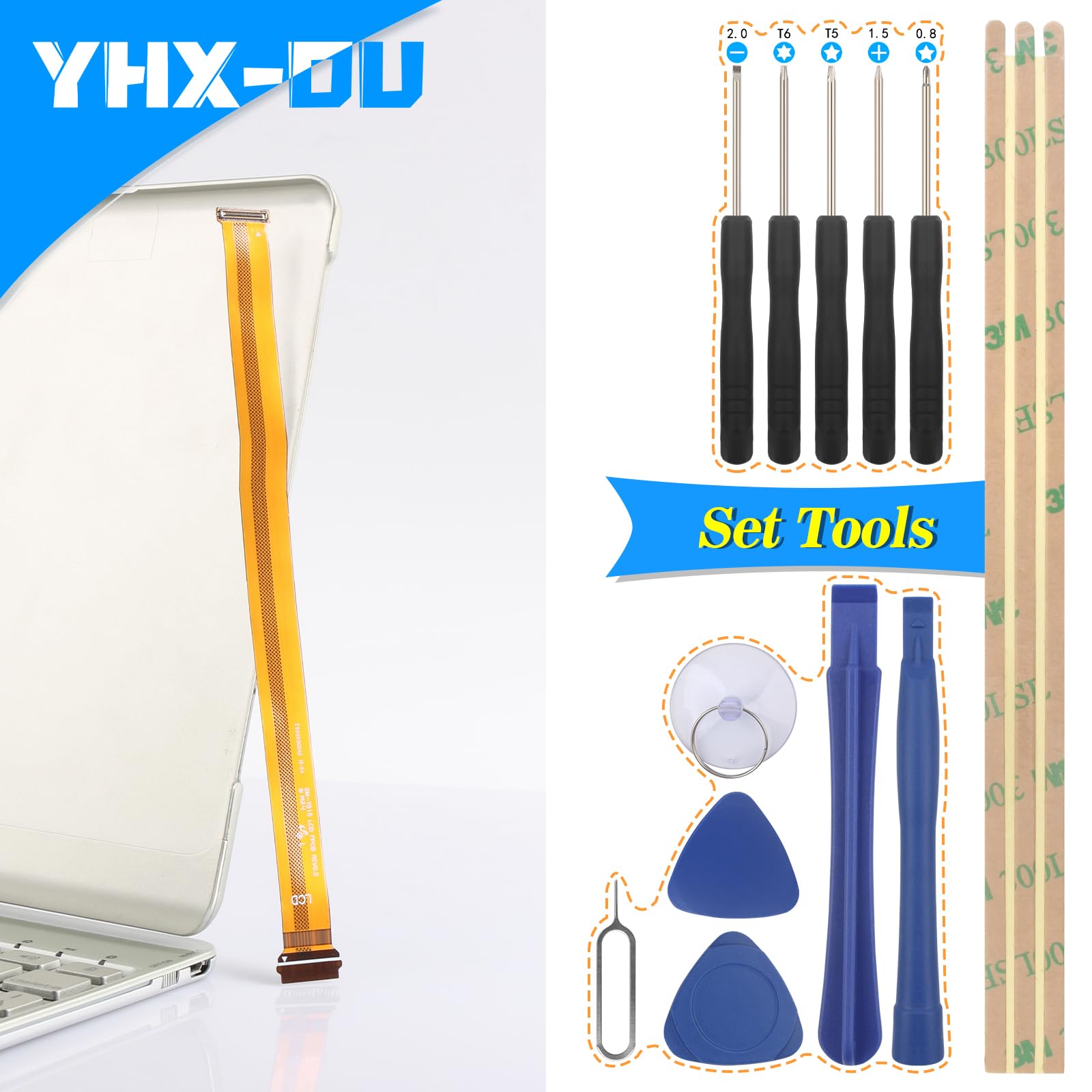 Cable Flexible de Pantalla para Samsung Galaxy Tab A 10.1 SM-T515 SM-T510 LCD Tablet Display Flex + Herramientas