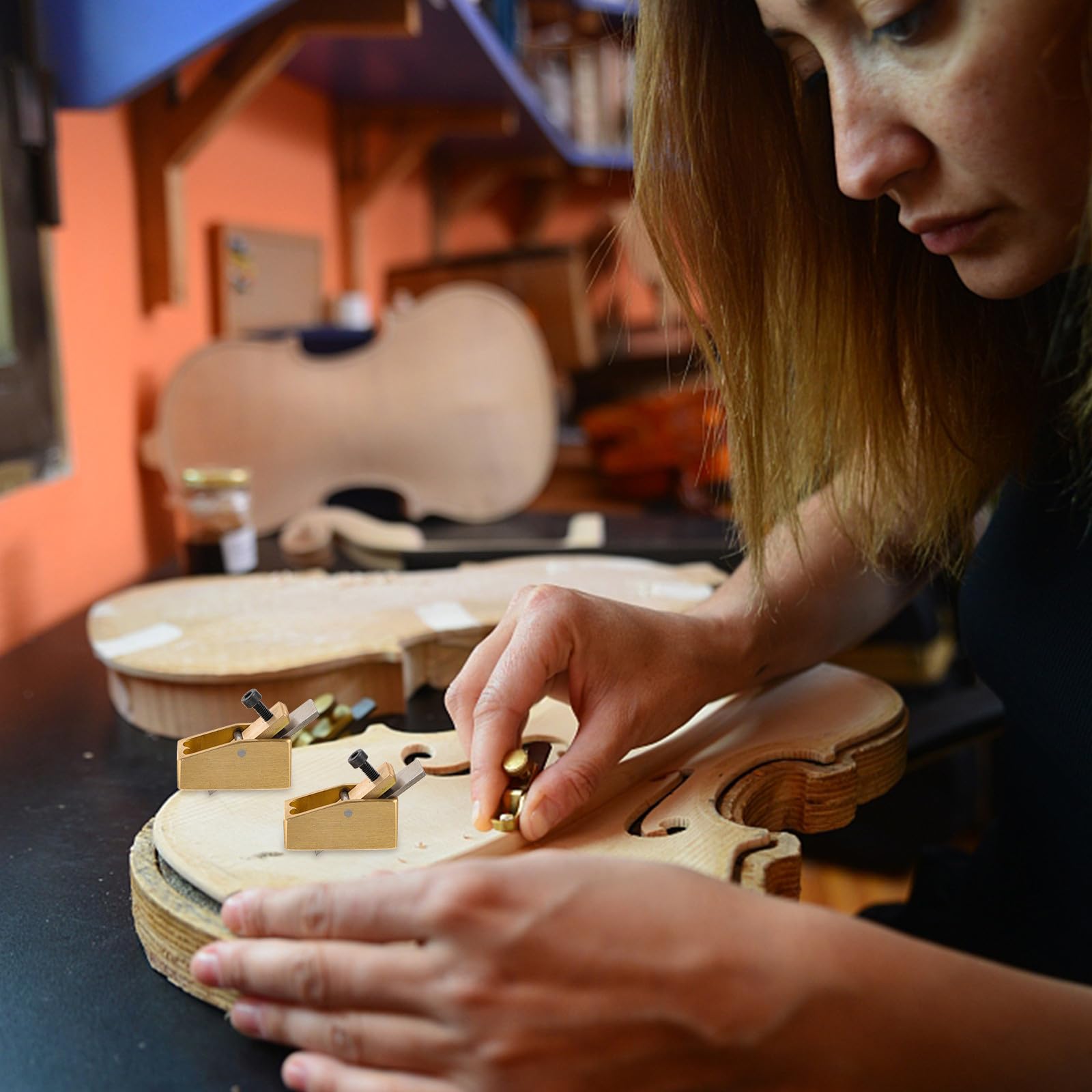 Pialla Manuale per Liutai da 16 Mm, Strumento di Liuteria per Violino e Violoncello, Mini Pialla a Mano per Lavorazione del Legno Artigianale, Compatta e Regolabile