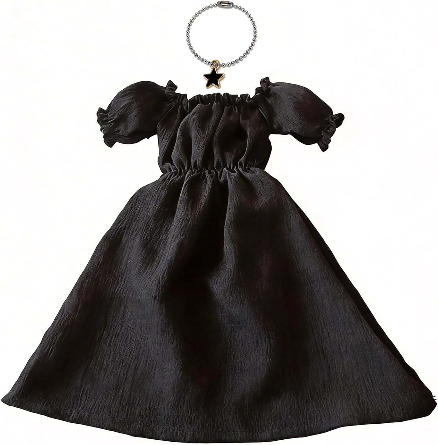 1/4 Scale MDD BJD Apparel Set for 45cm Collectible Figure, Elegant Vintage Style Off-Shoulder Puff Sleeve Dress with Pendant Necklace, Doll Not Included